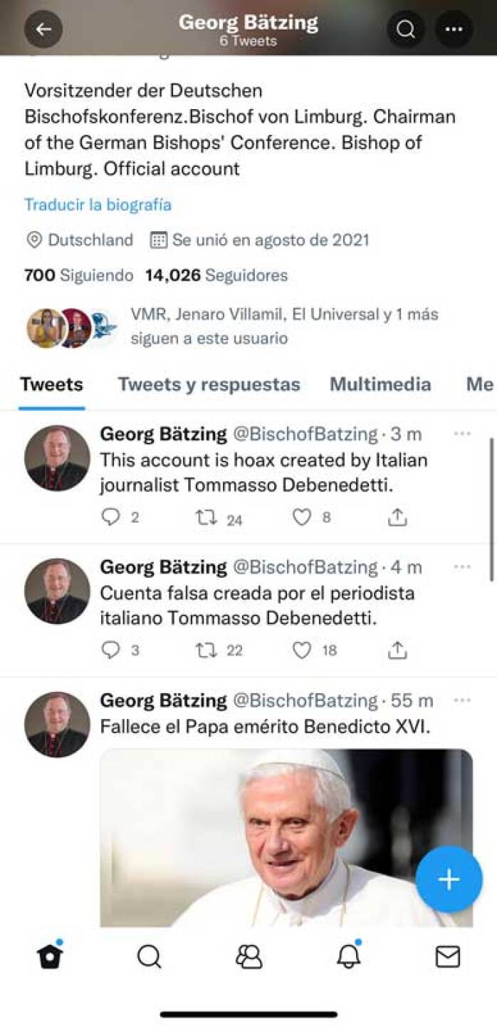 Benedicto XVI: Desmienten muerte del papa emérito