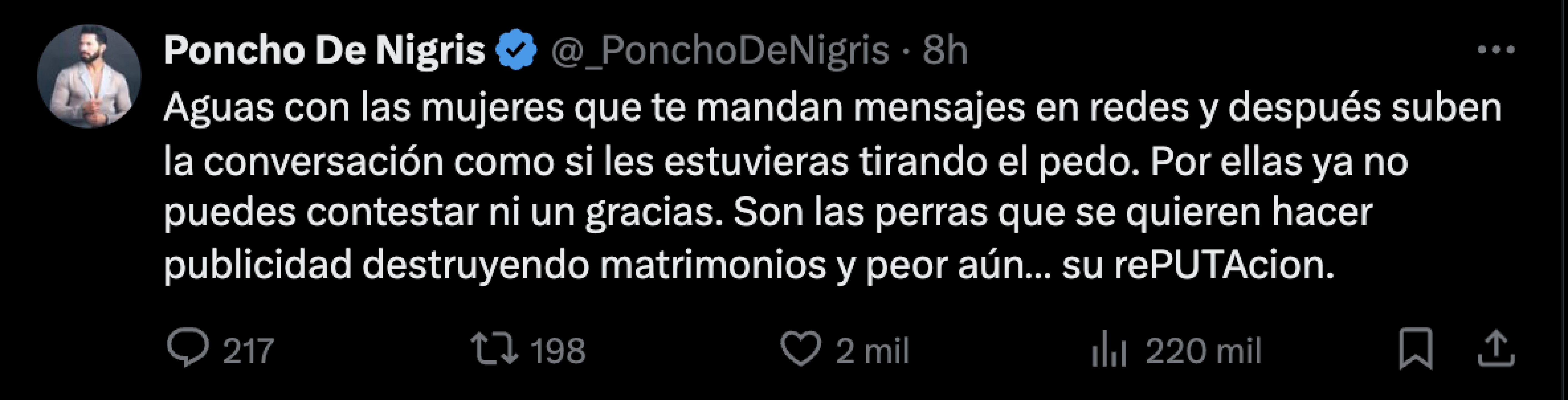 Poncho de Nigris en Twitter