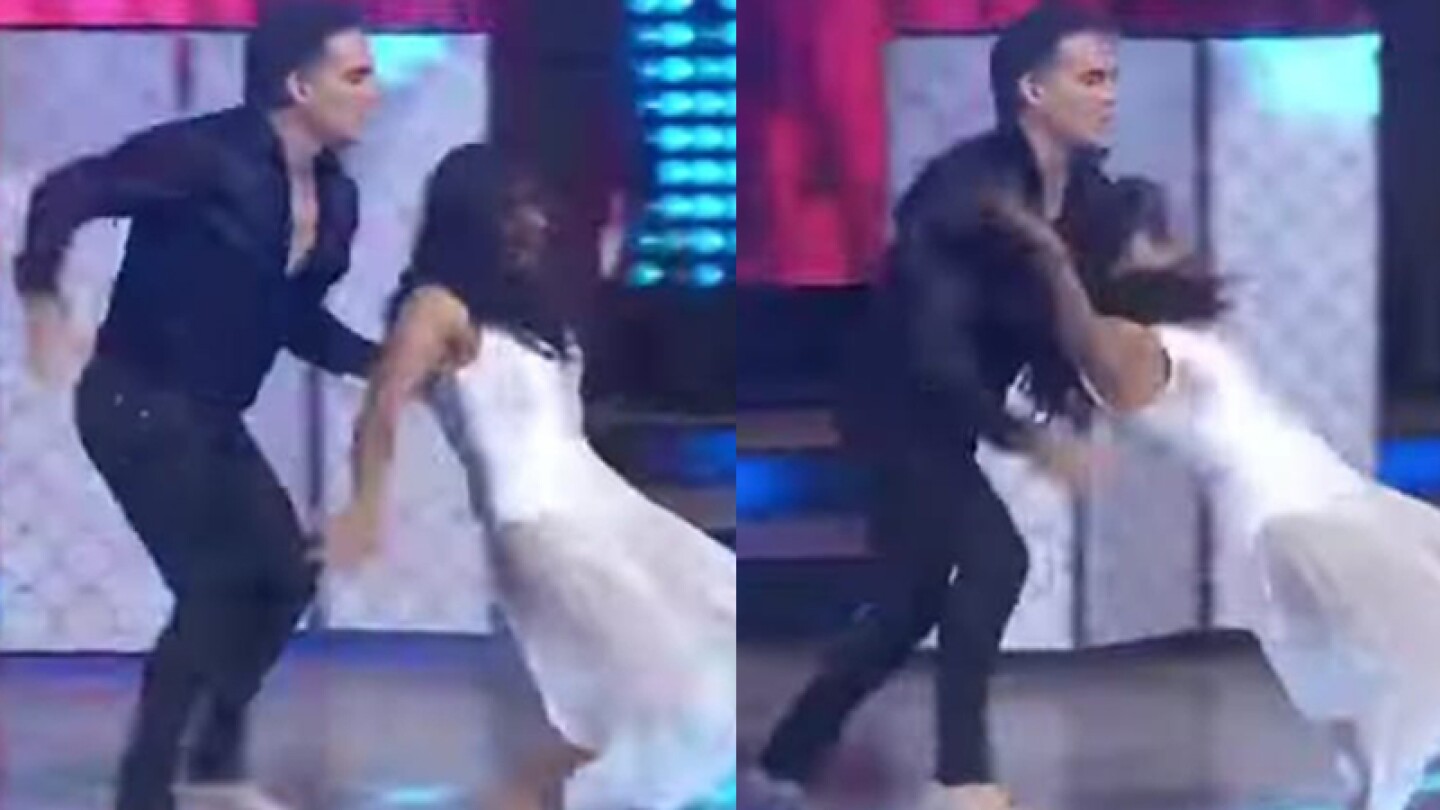 Las Estrellas Bailan: Toñita casi cae durante su presentación