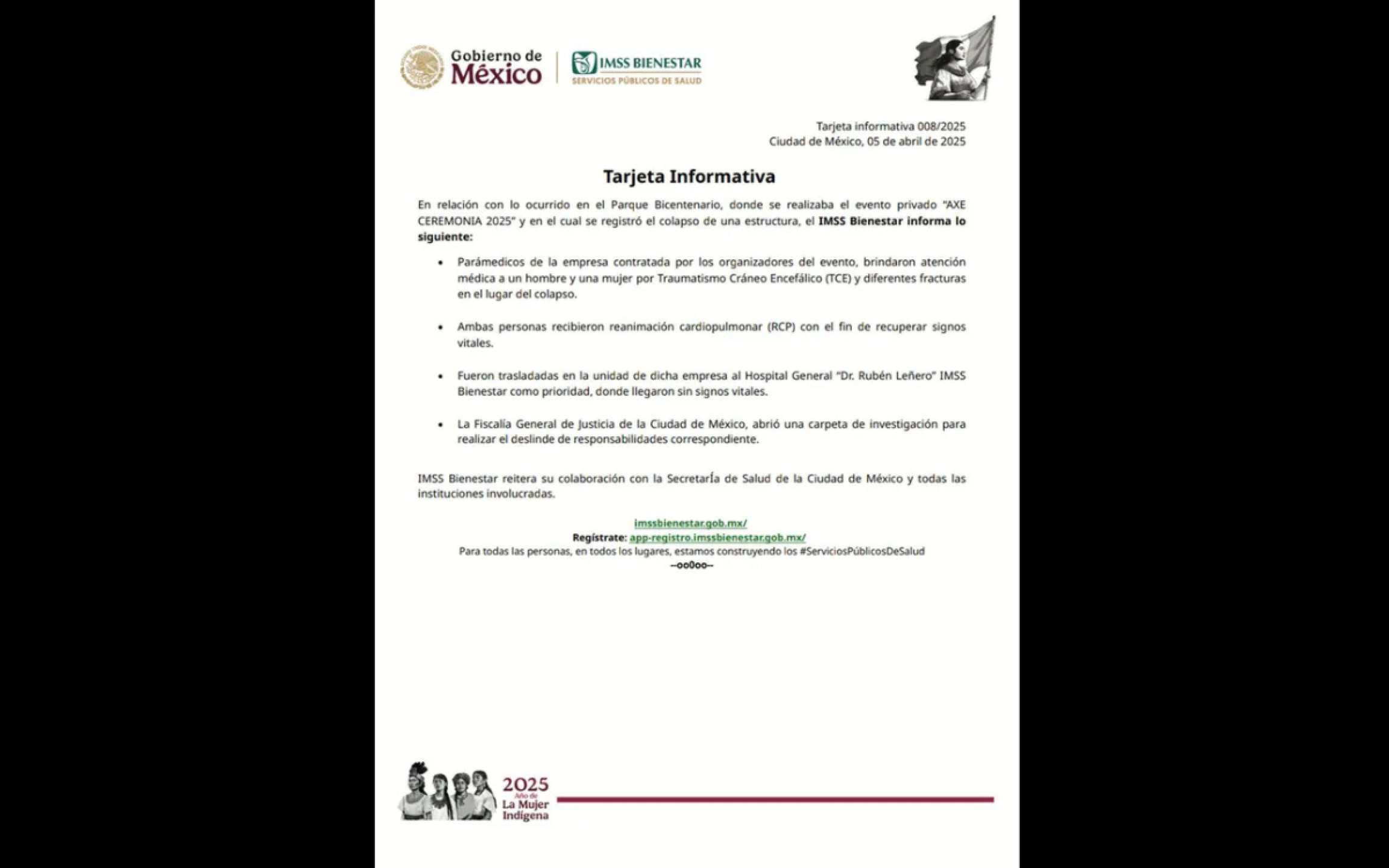 AXE Ceremonia accidente