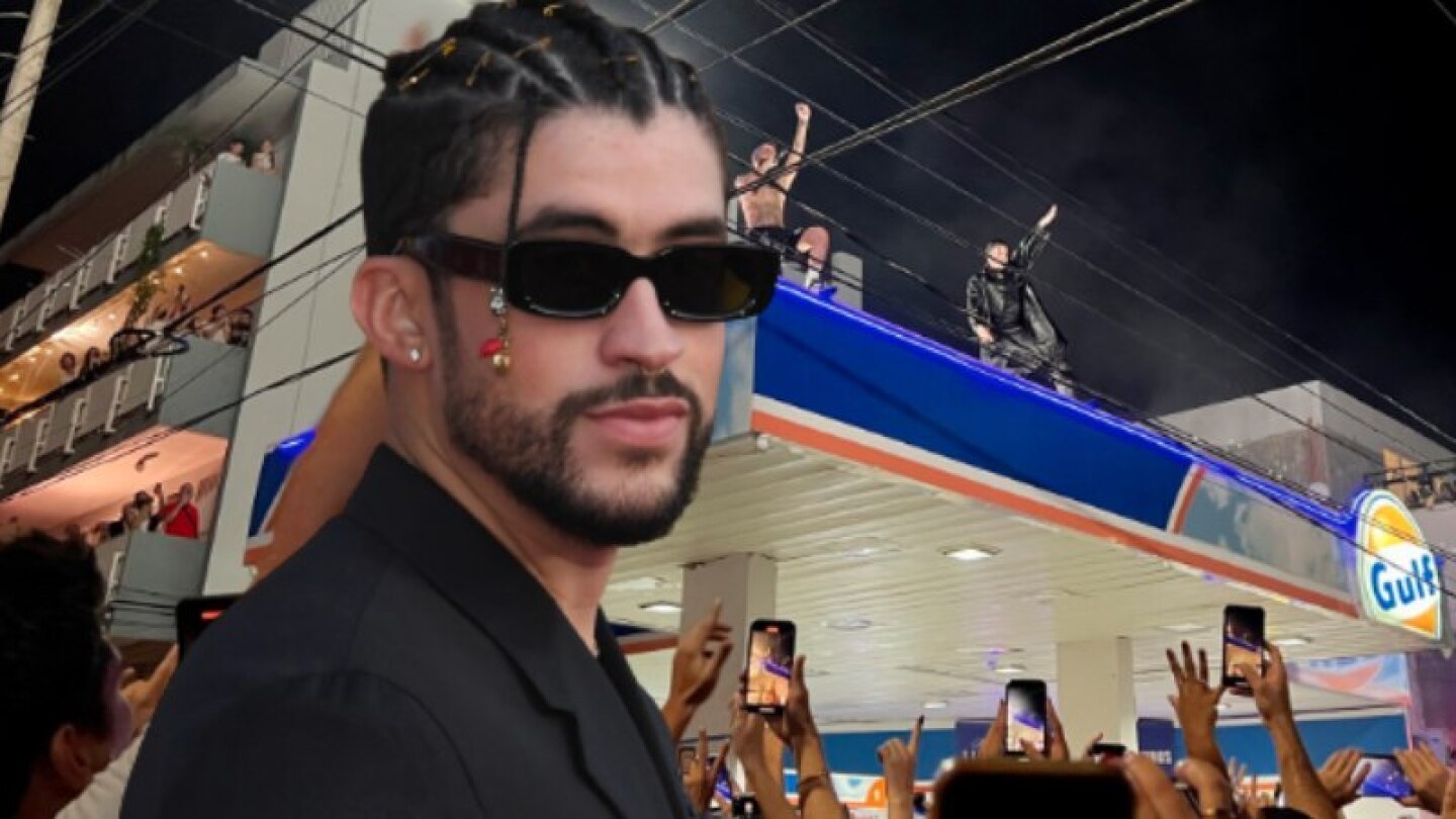 Bad Bunny deja con la boca abierta a sus seguidores tras cantar encima de una gasolinera
