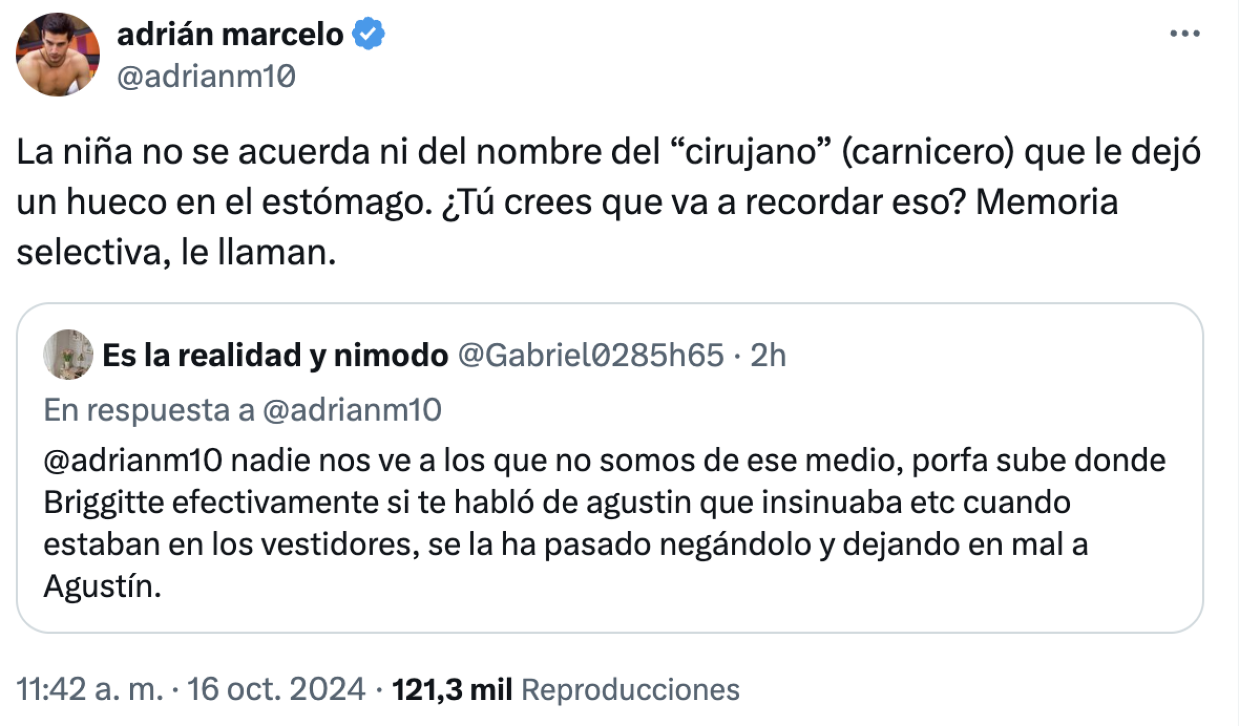 Adrián Marcelo defiende a Briggitte Bozzo