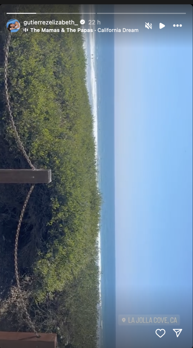 Elizabeth Gutiérrez comparte foto de La Jolla California