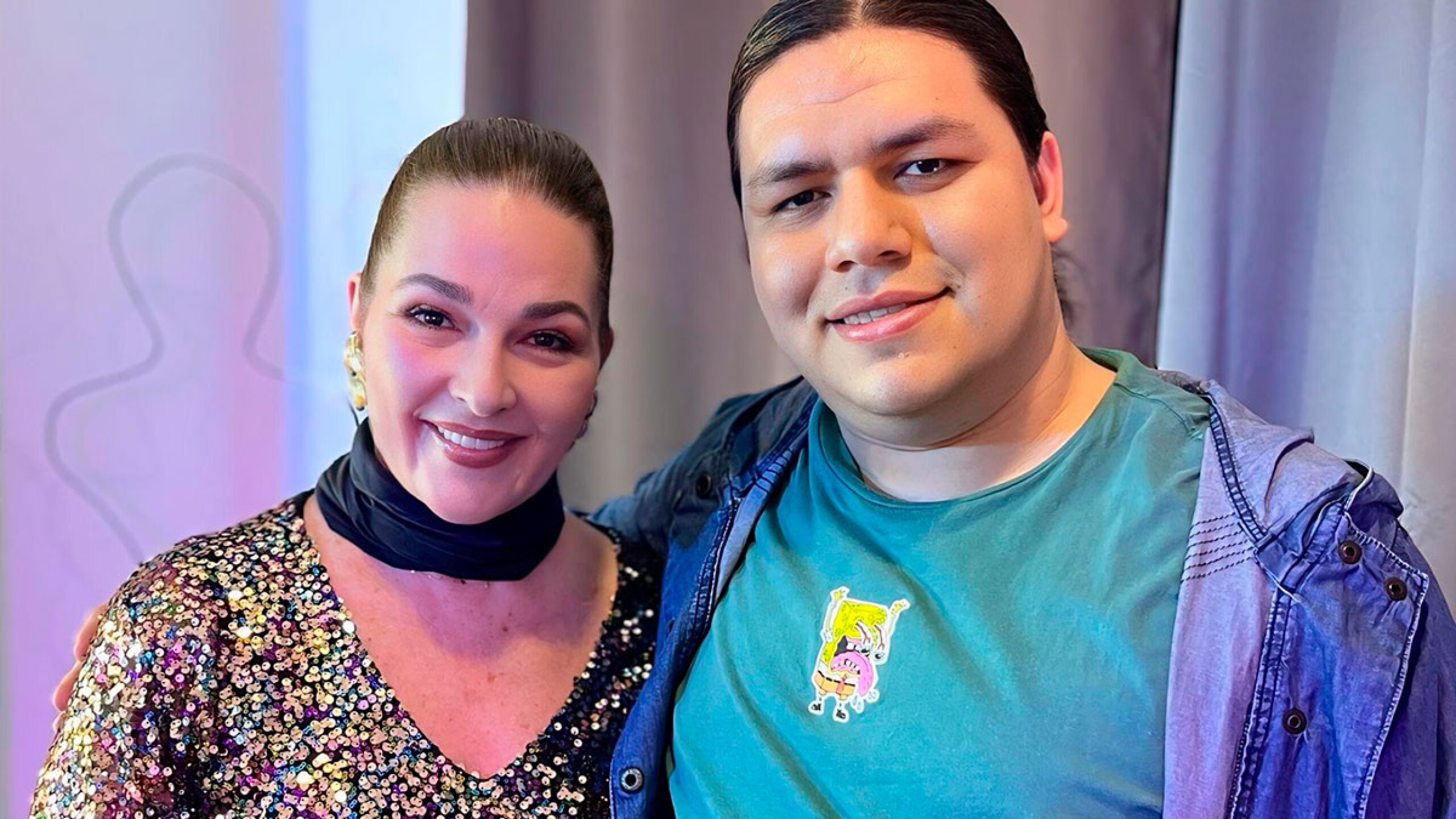 Eugenia Cauduro y el productor Emmanuel Samayoa, en Teatro en breve, 2025