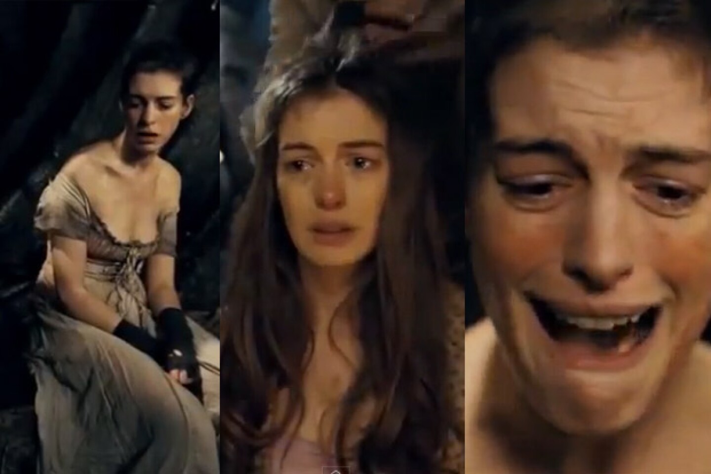 La actriz se rapó para interpretar a 'Fantine'.