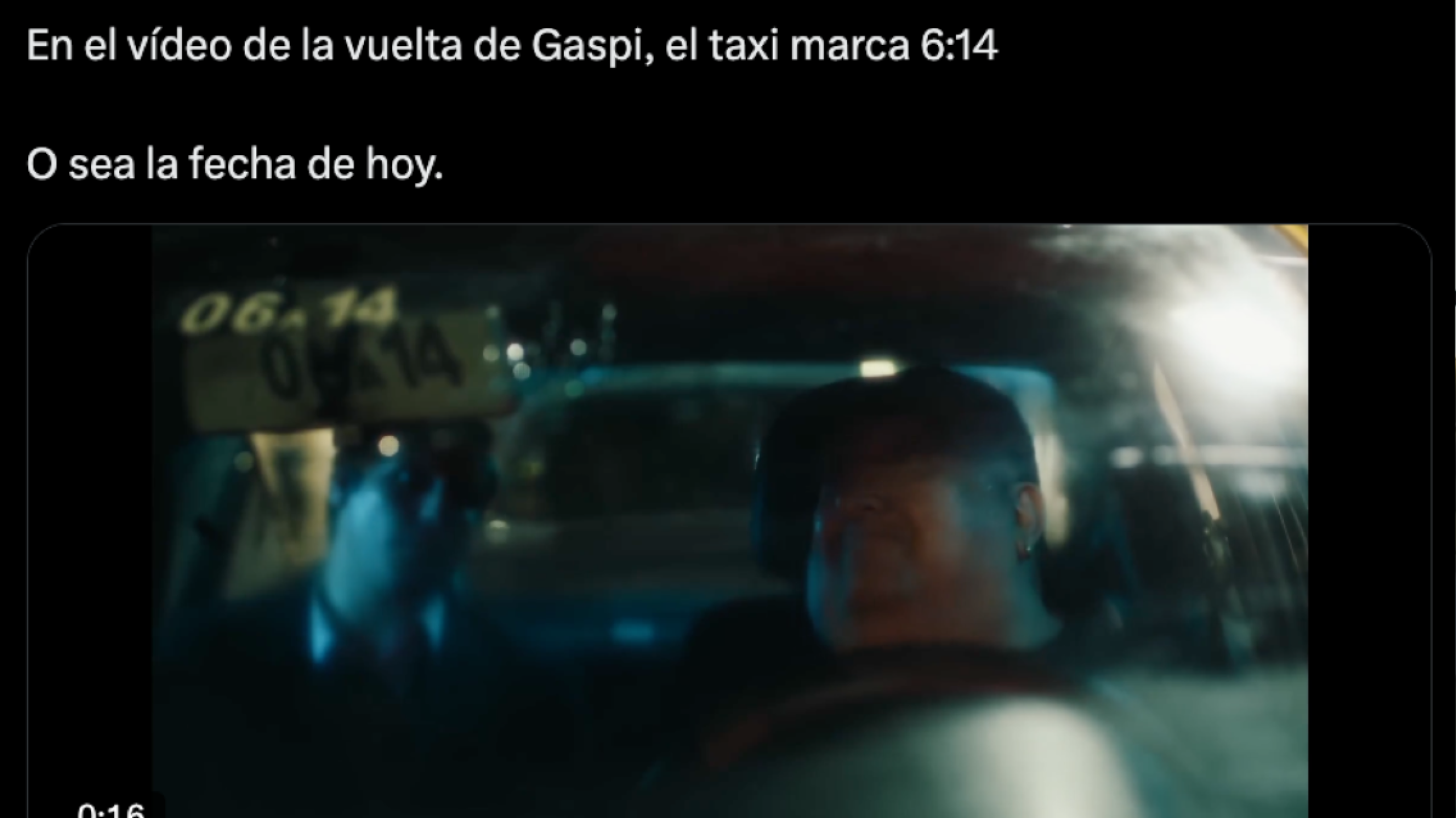 Gaspi, el taxi marca 6:14 ¿premonición de muerte?
