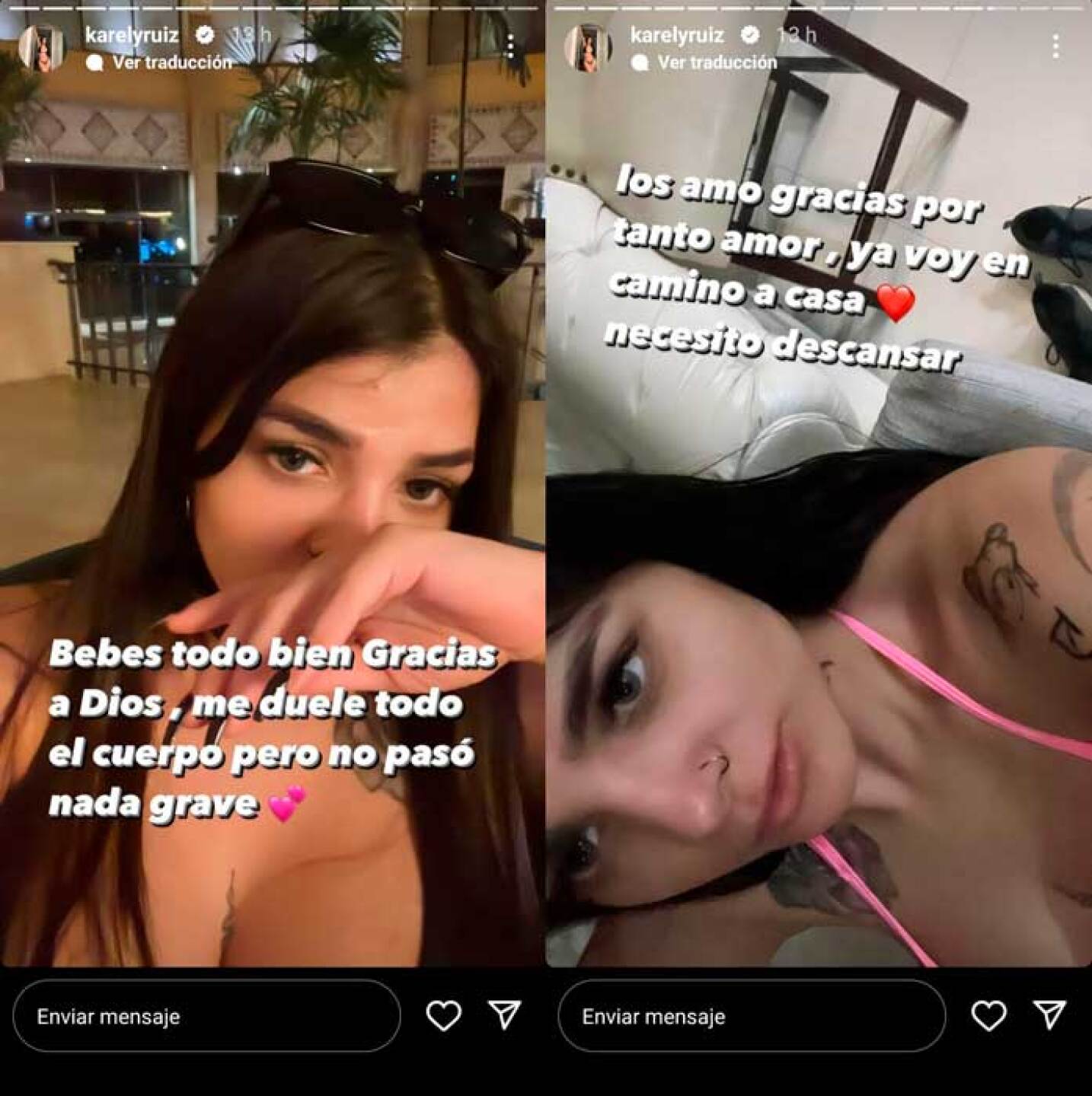 Karely Ruiz sufre accidente automovilístico en su pre cumpleaños
