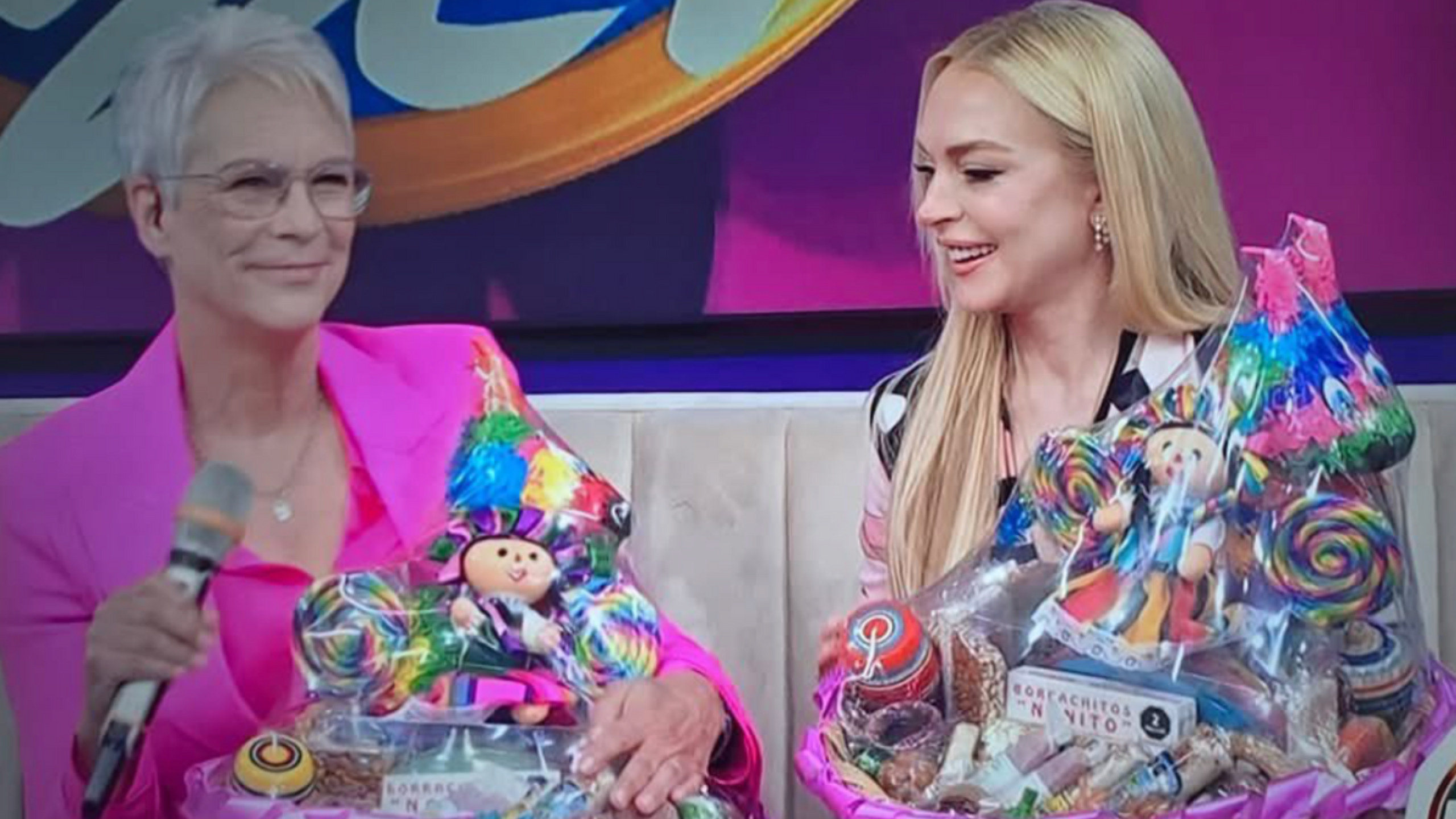 Lidnsay Lohan y Jamie Lee Curtis en el programa Hoy