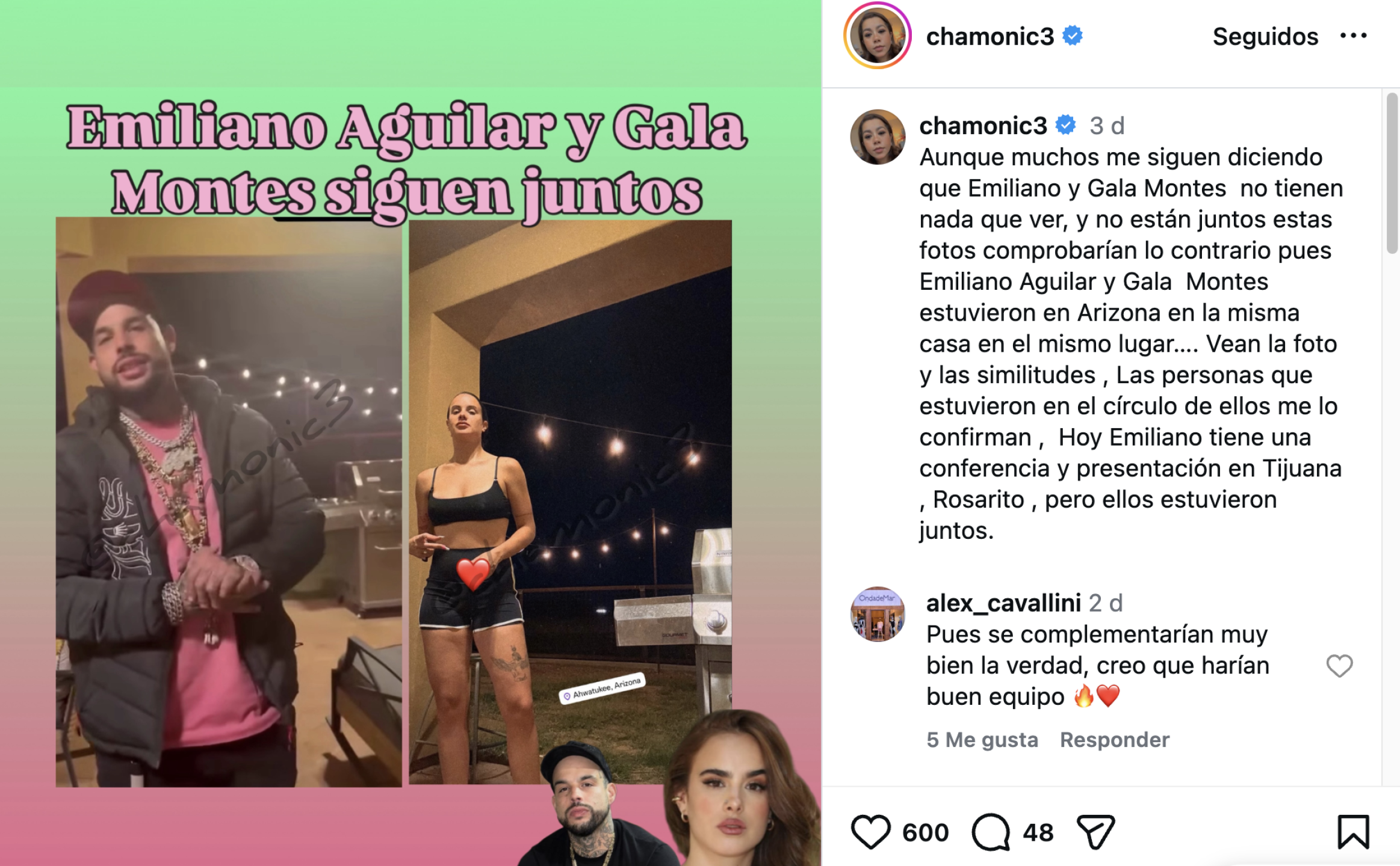 Gala Montes y Emiliano Aguilar