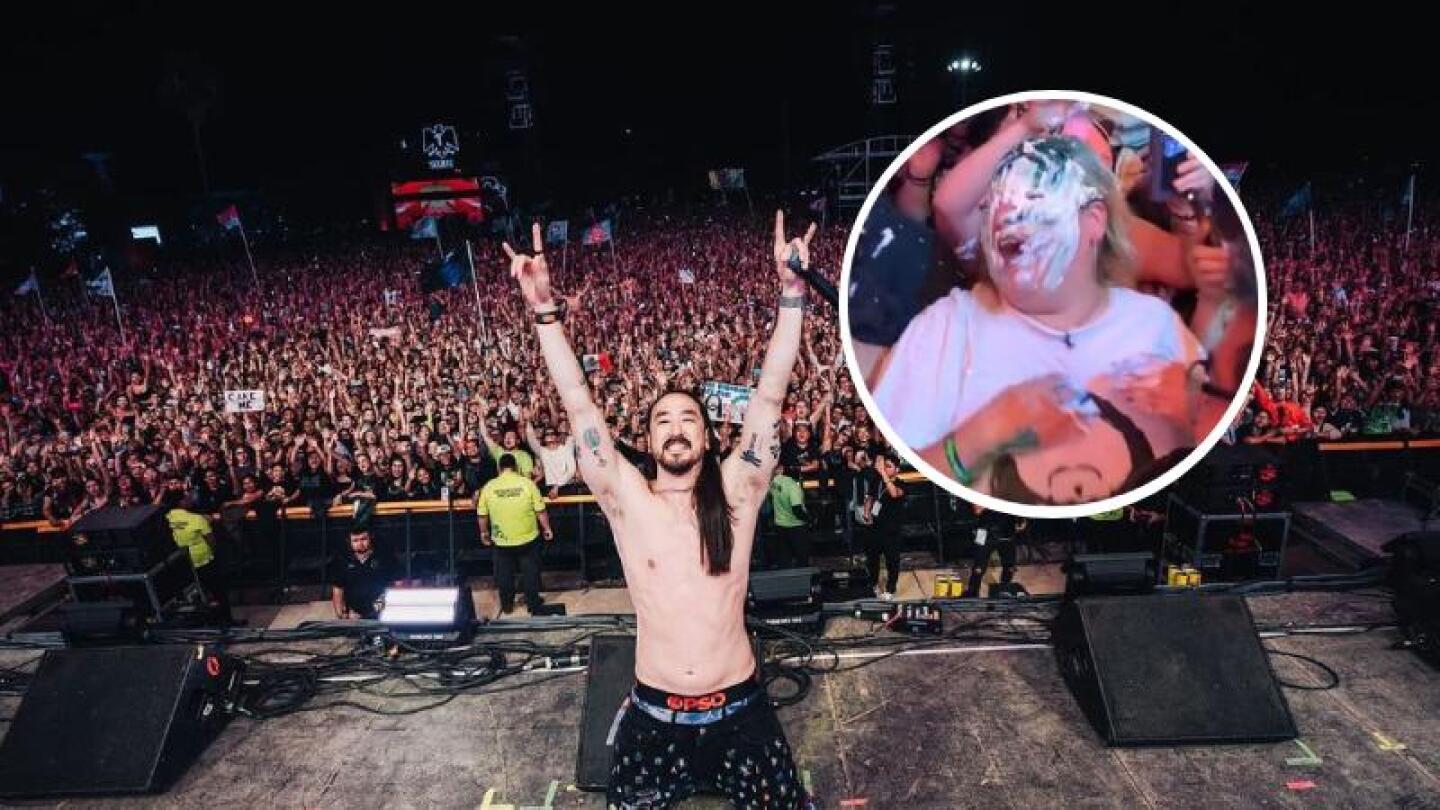 Tecate Pa’l Norte 2023: Steve Aoki lanza pastelazo a fan mexicana en Monterrey