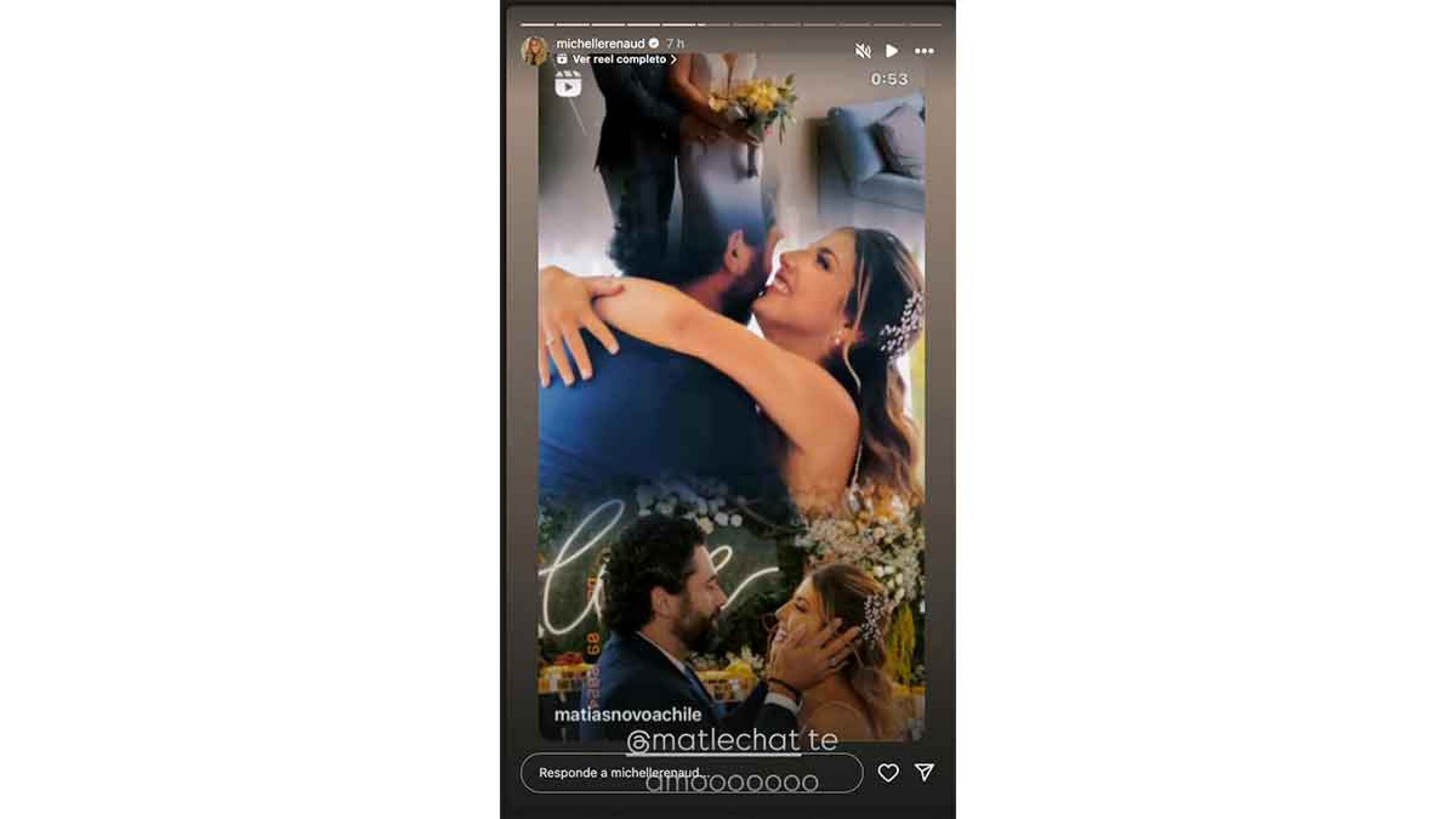 Michelle Salas y Matías Novoa aniversario de boda