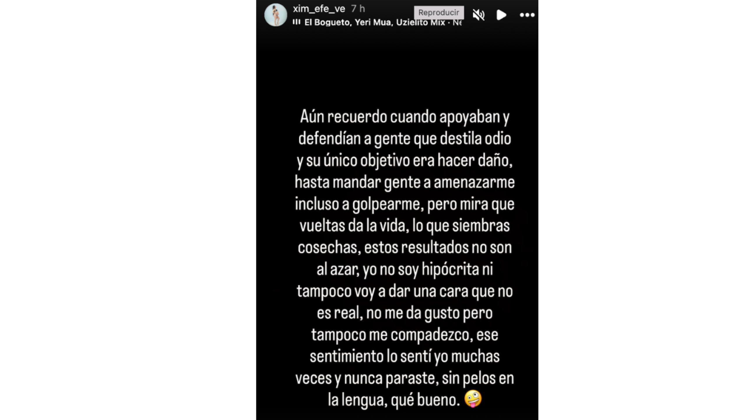 Esposa del Bogueto en Instagram