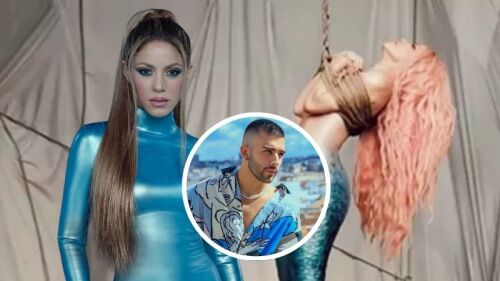 Filtran imágenes de Shakira; vestida de sirena y besando a Manuel Turizo para Copa Vacía