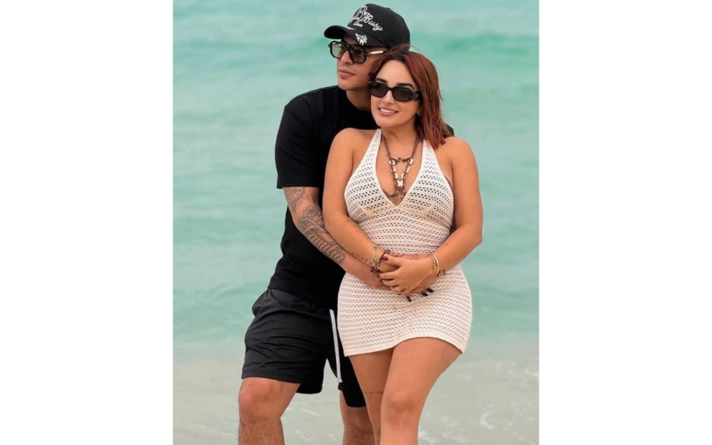 Eduin Caz y su esposa