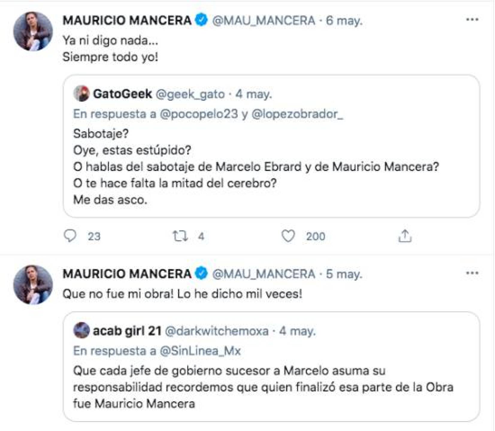 Mancera amenazas