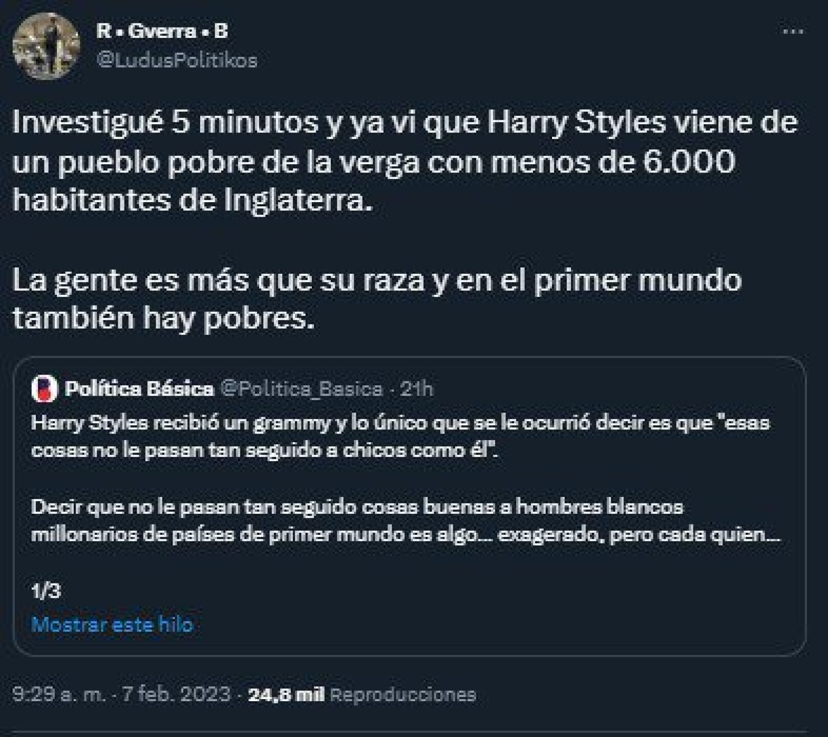 Tunden a Harry Styles por su discurso en los Grammys y lo nombran "blanco privilegiado"
