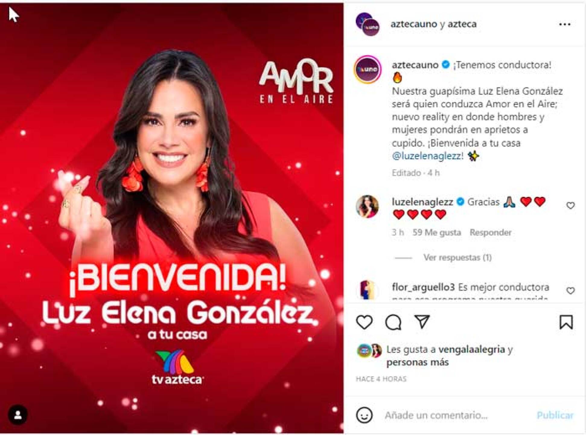 Luz Elena González se integra como conductora en TV Azteca