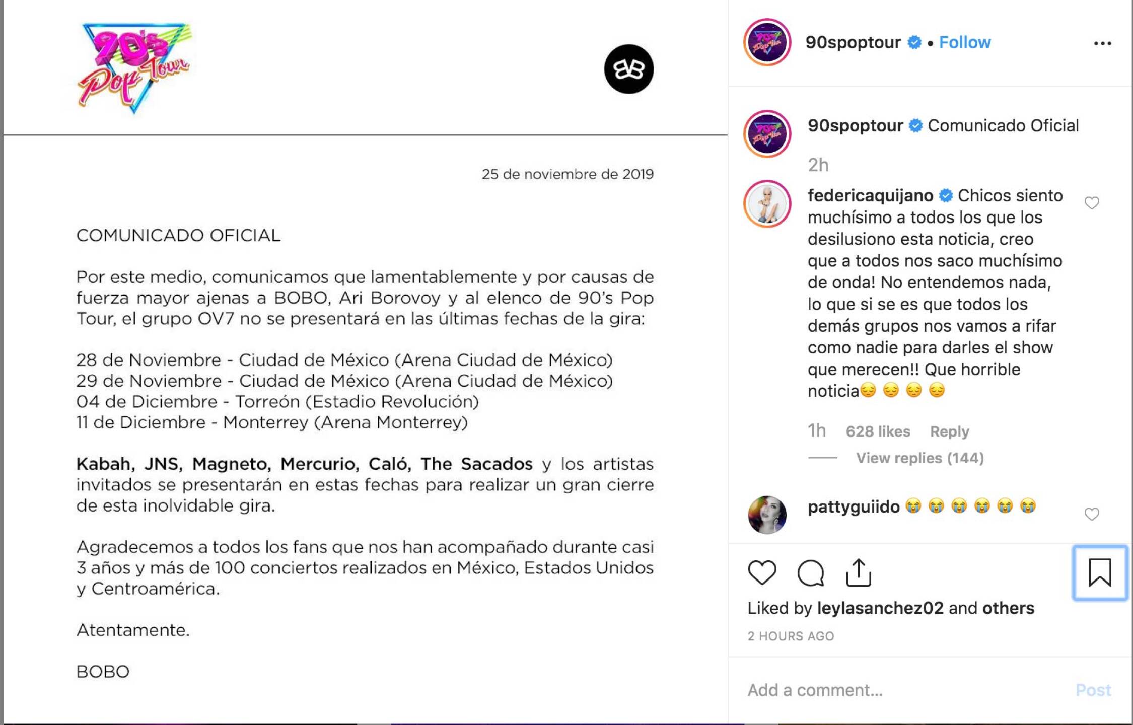 Instagram: @90spoptour