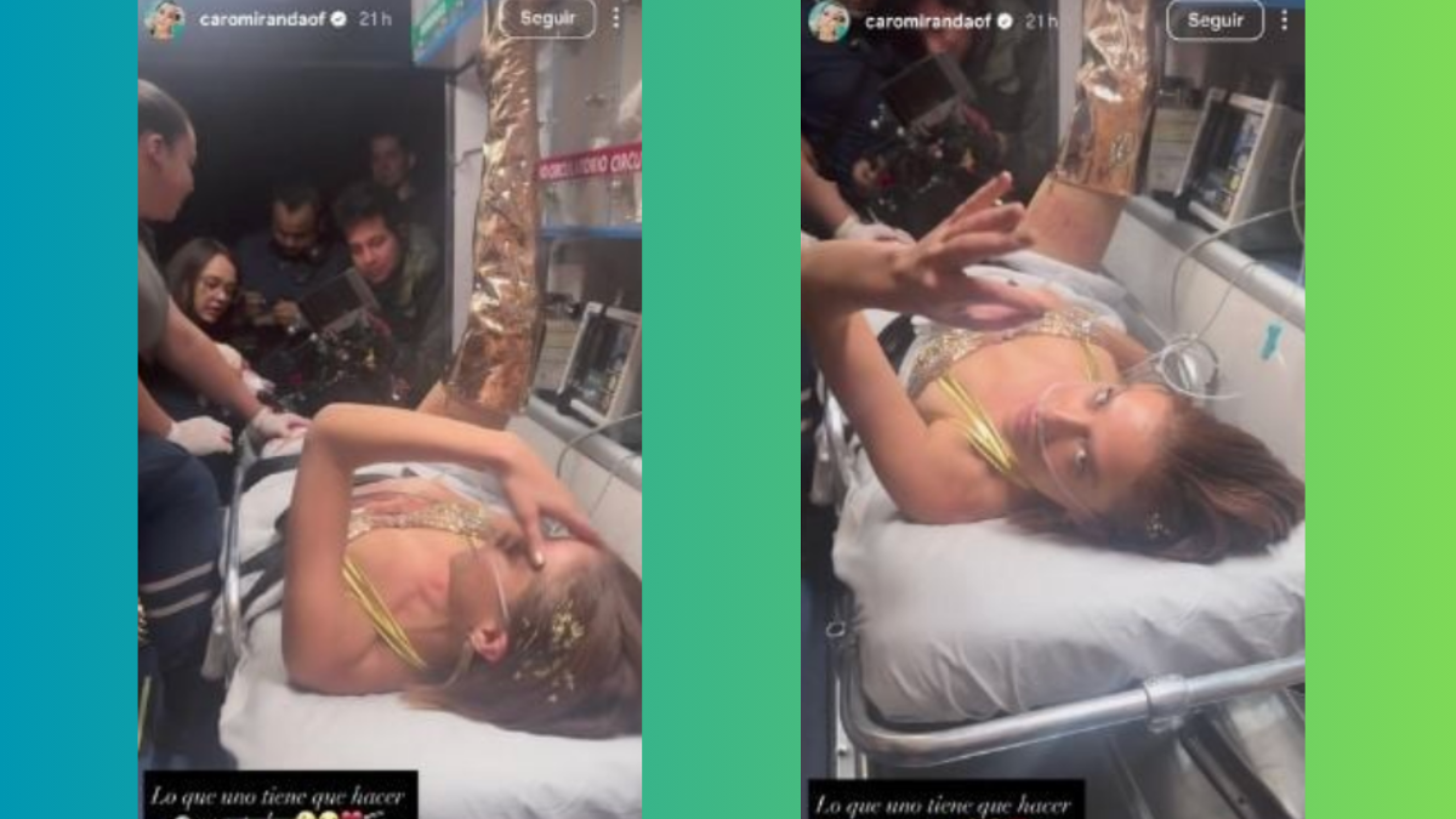 Caro Miranda en ambulancia