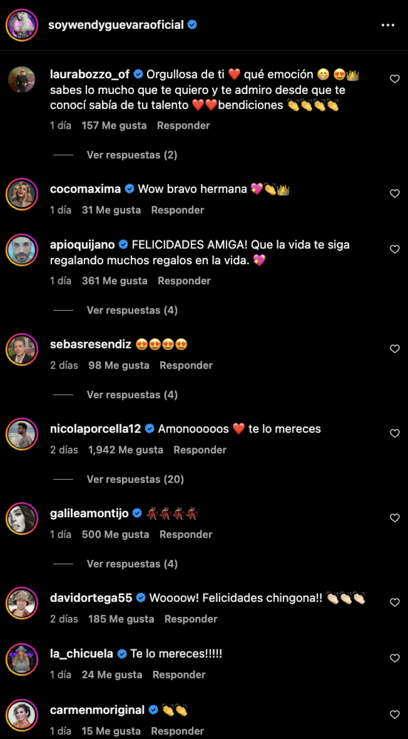 comentarios a wendy guevara