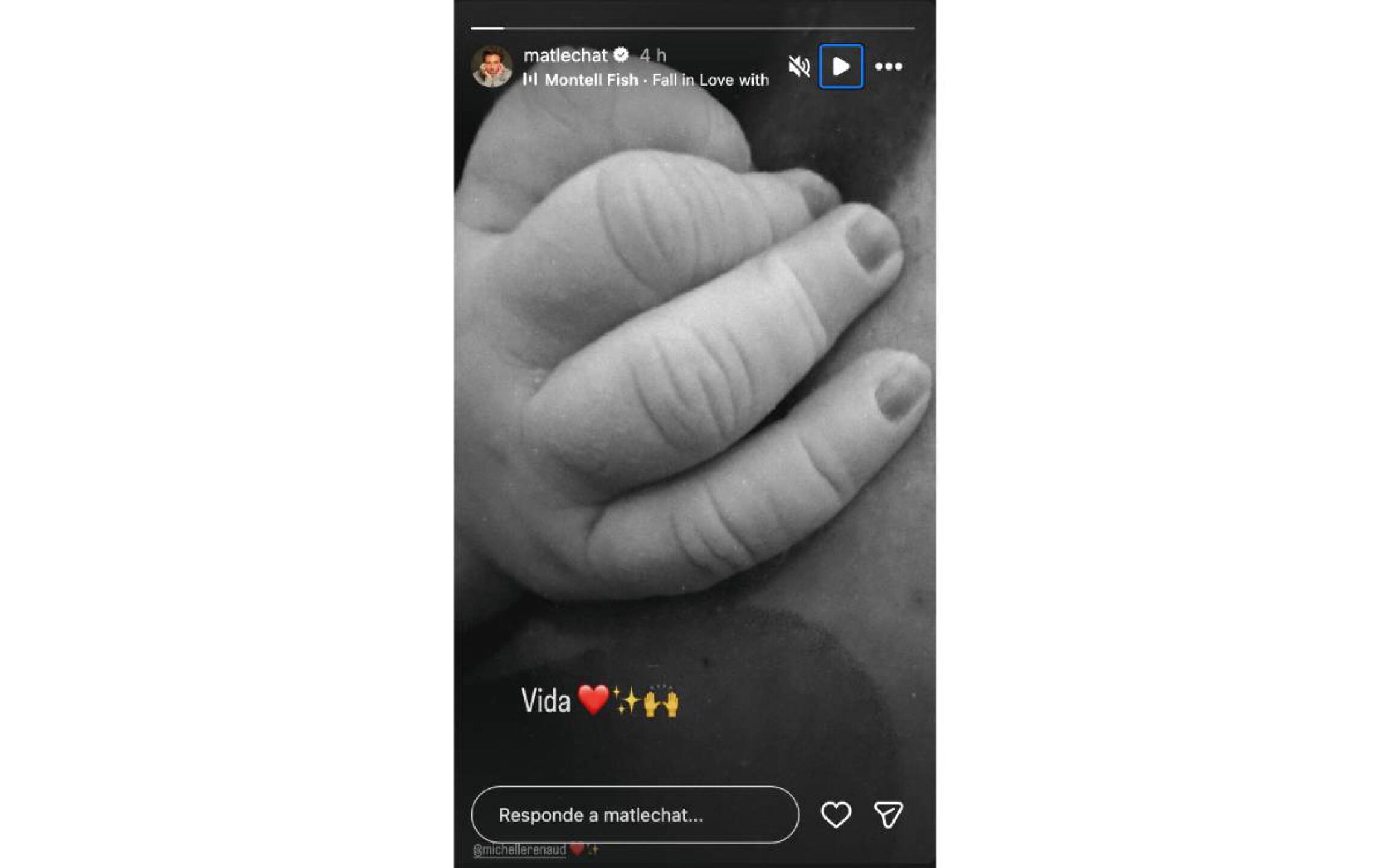 Michelle Renaud y Matías Novoa dieron la bienvenida a su segundo hijo