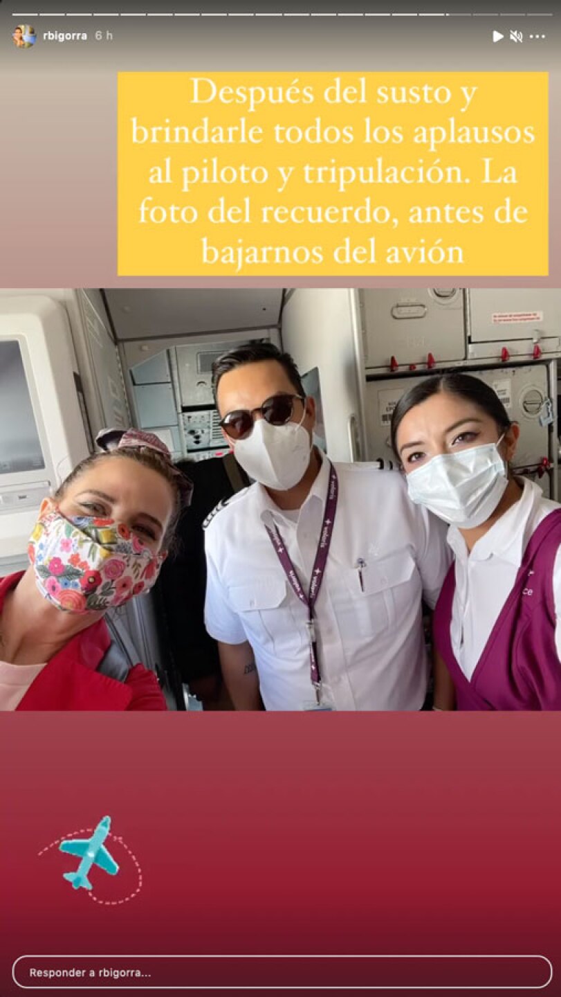 Raquel Bigorra relata el angustiante momento que vivió al aterrizar de emergencia