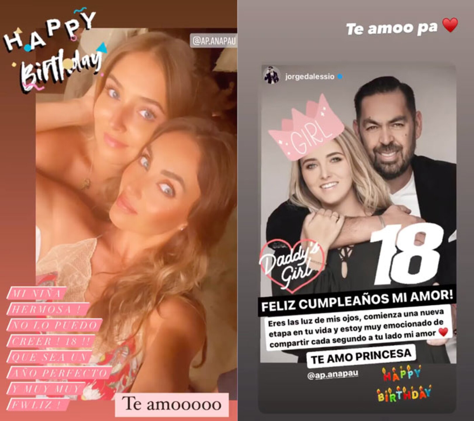 Ana Pau, hija de Marichelo y Jorge D'Alessio cumplió 18 años