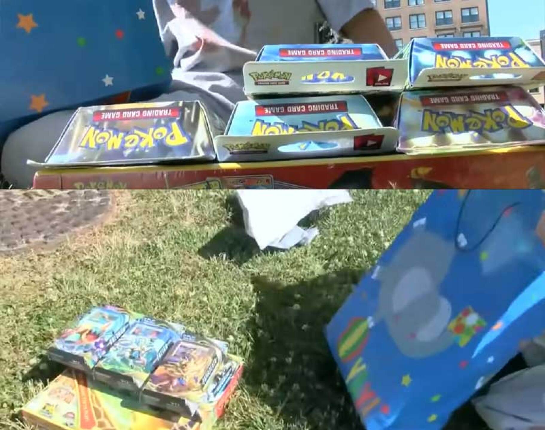 Bryson Kliemann recibe regalos de Pokémon