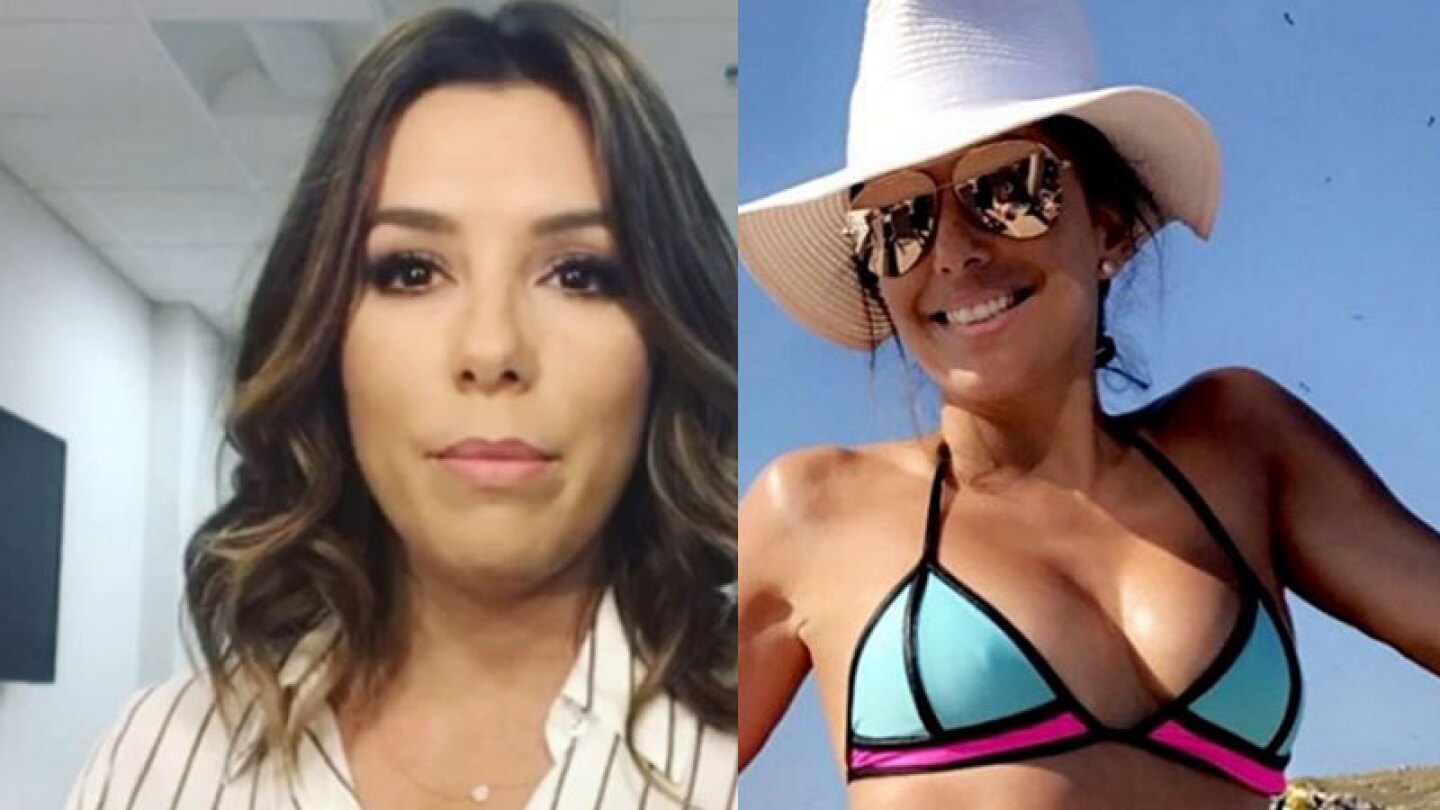 Eva Longoria despierta rumores de embarazo por ajustado bikini.