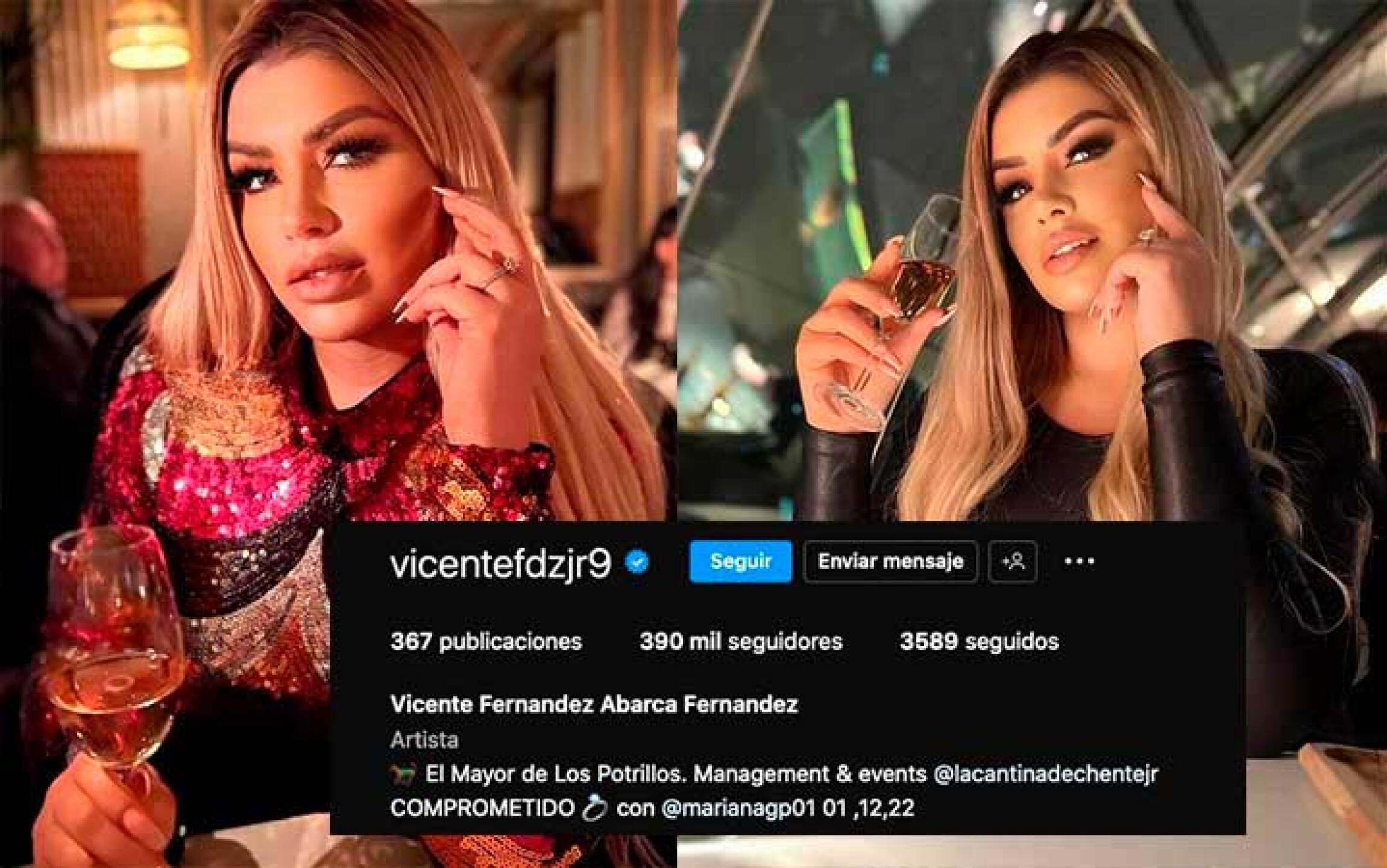 Vicente Fernández Jr. y Mariana González están muy enamorados