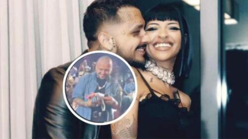 Christian Nodal recibe regalo para su bebé en pleno concierto