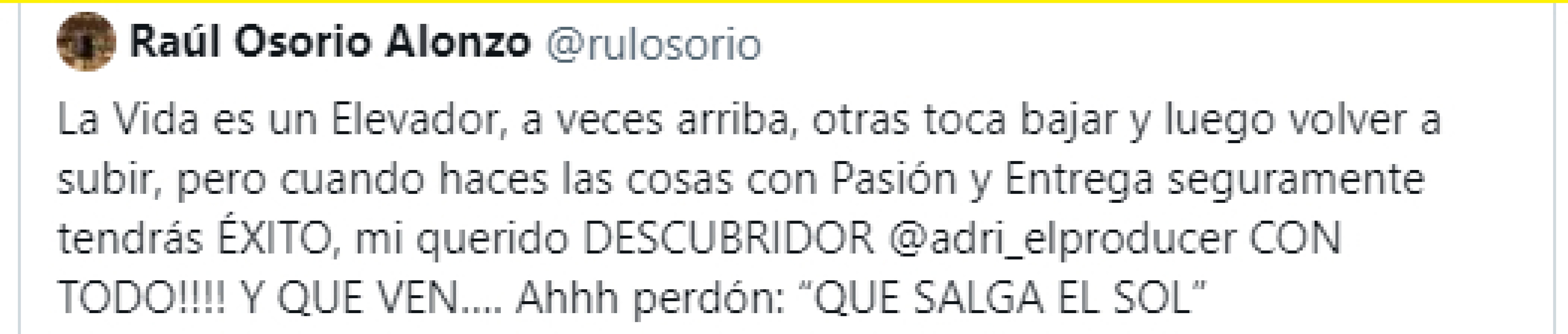 Raúl Osorio celebra la inclusión de Adrián Patiño a Sale el sol