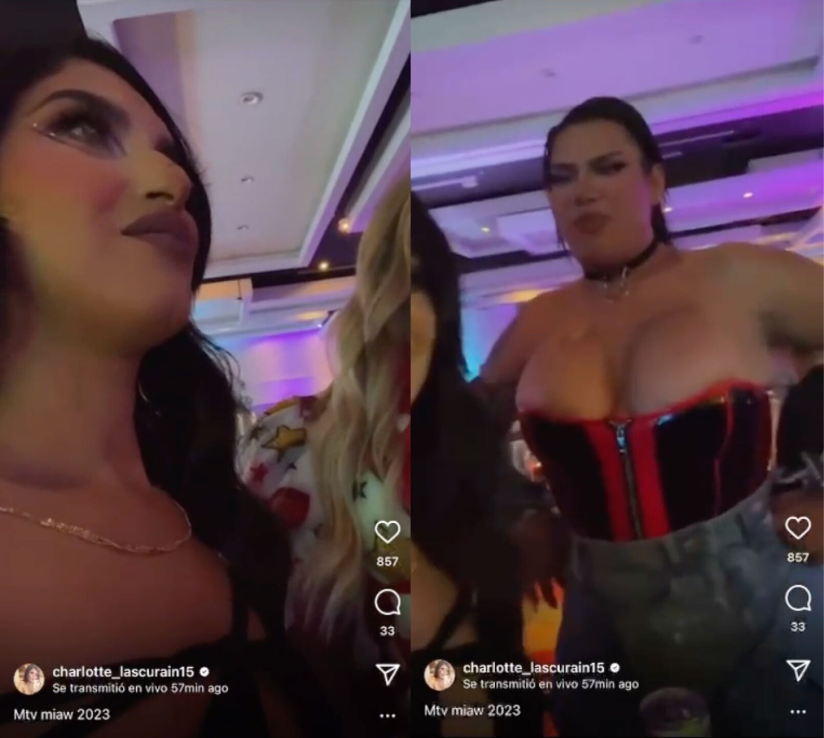 Charlotte Lascurain y Kimberly la más preciosa peleando en los MTV Miaw por Oscar Barajas