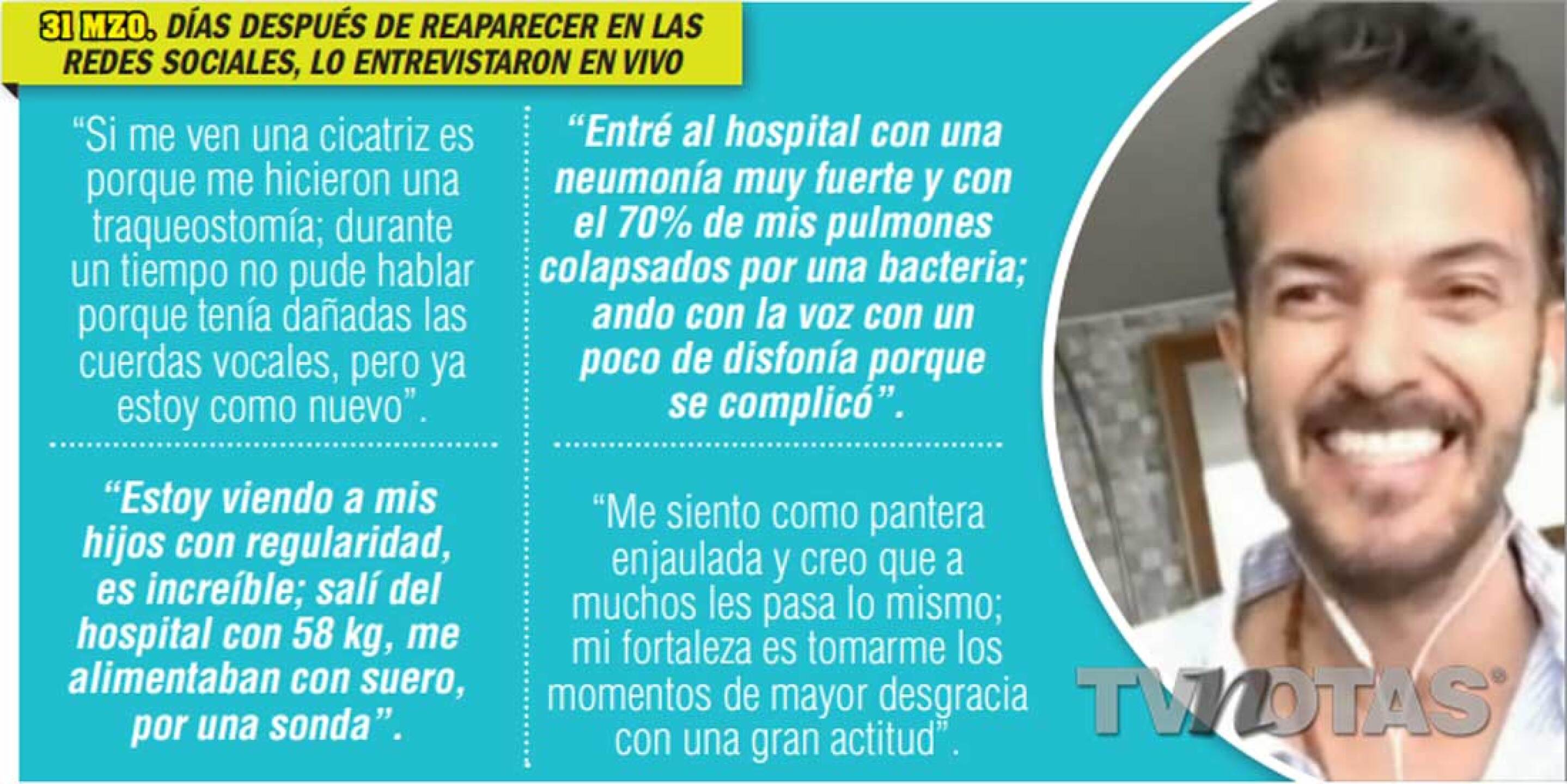 Fernando del Solar sobrevivió a una fuerte neumonía