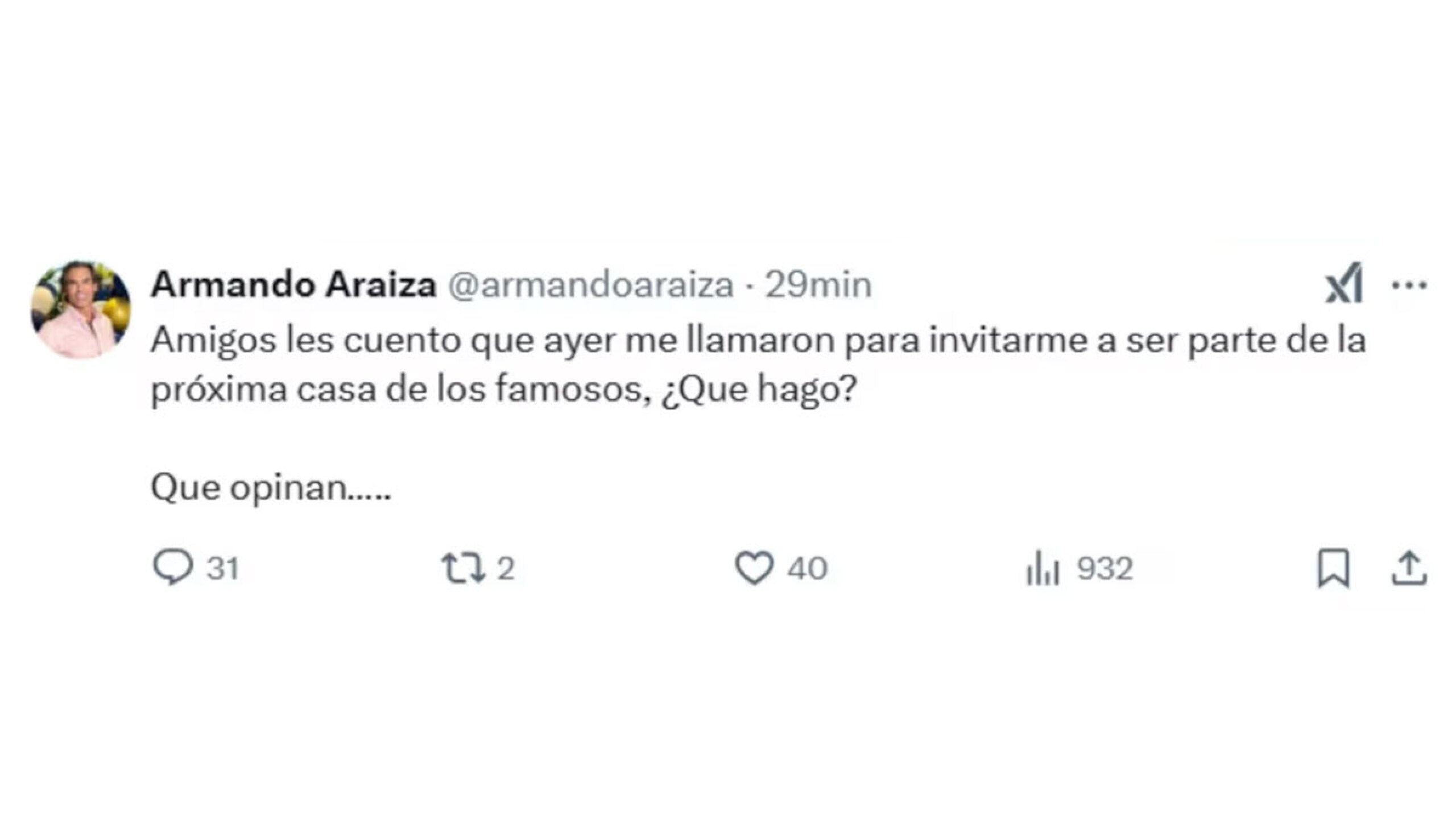 Armando Araiza La casa de los famosos México