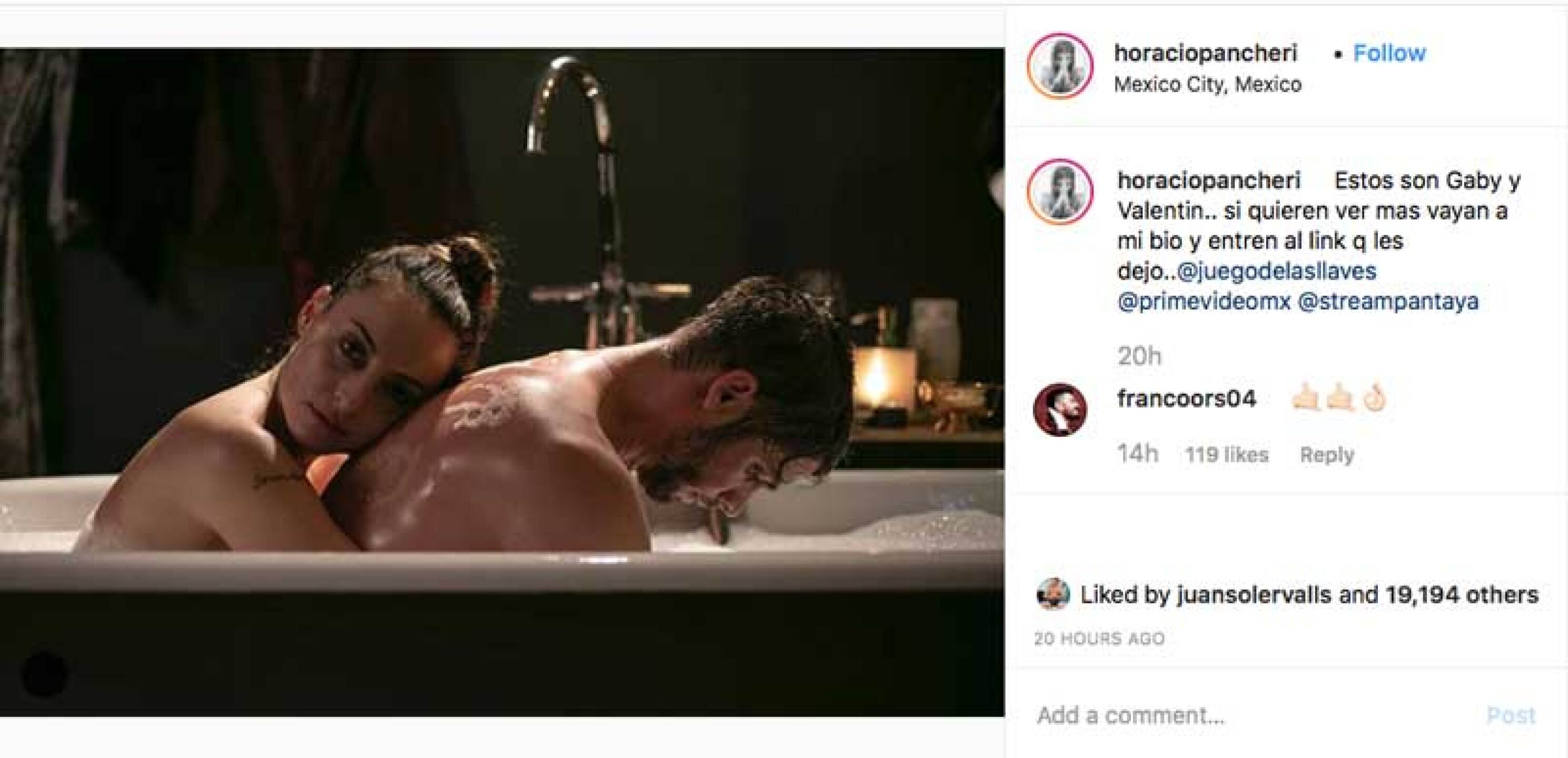 Marimar Vega y Horacio Pancheri suben foto bañándose juntos.