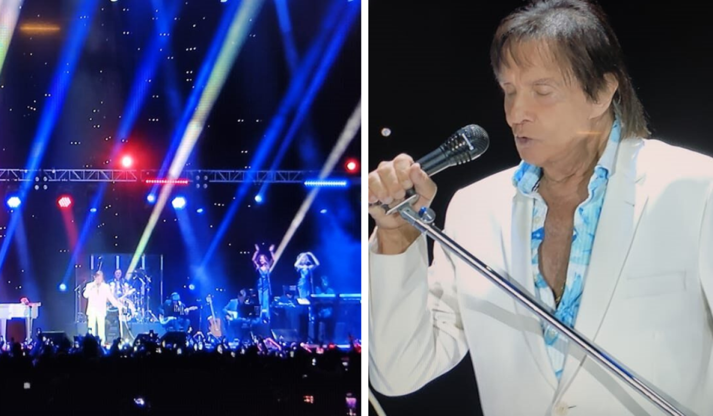Roberto Carlos, el cantante brasileño, en su concierto en la Arena CDMX