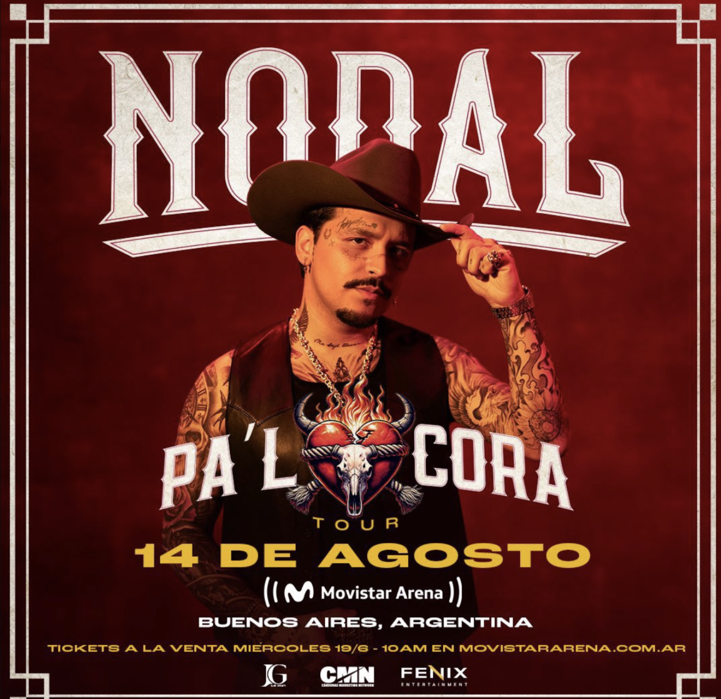 Christian Nodal anuncia show en Argentina