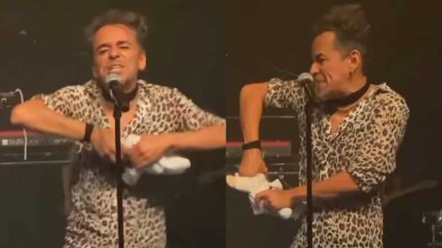 Rubén Albarrán le arranca la cabeza a peluche de Dr. Simi en concierto