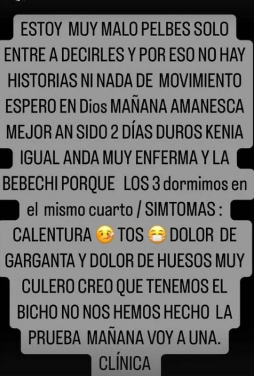 Larry Hernández reveló que tiene fuertes dolores en el cuerpo como síntoma de la Influenza B 