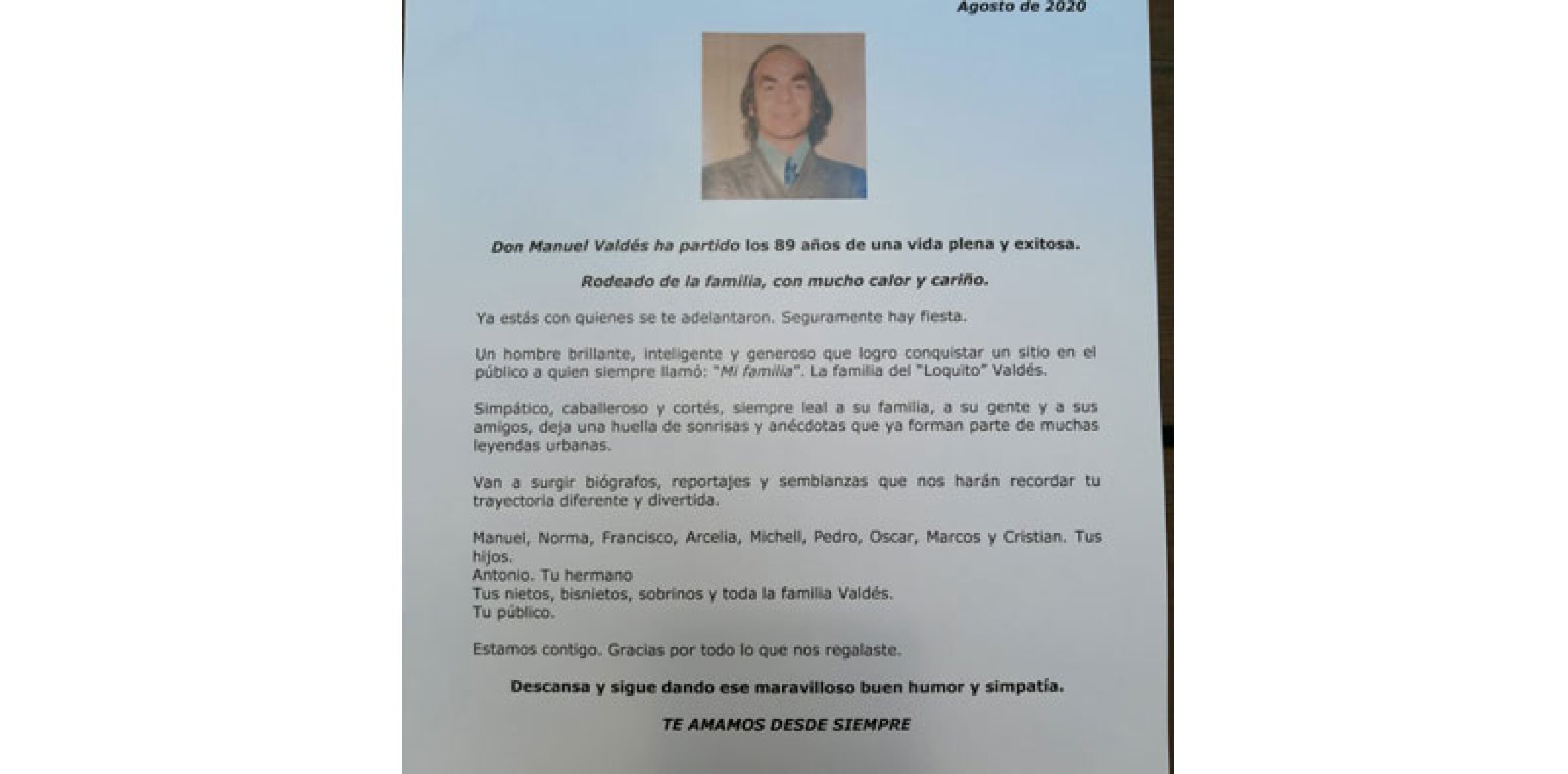 Despedida Loco Valdés