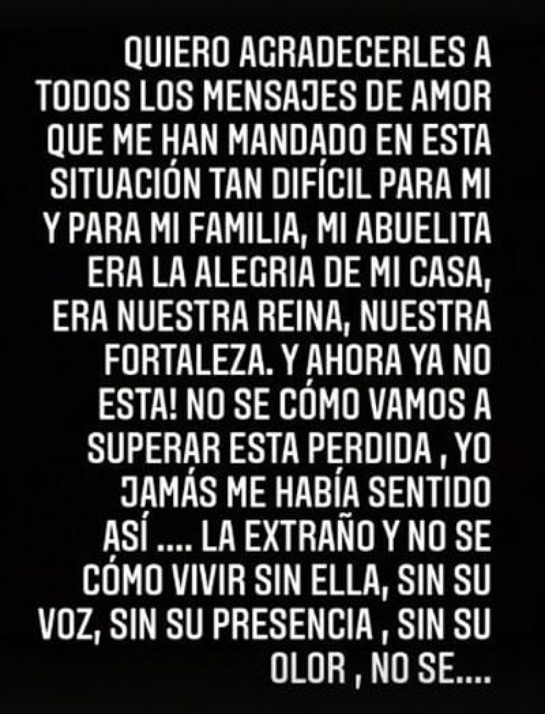 La cantante mandó este mensaje.