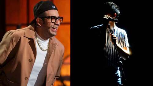 El capi Pérez sonriendo a la cámara / Cantante en fondo negro