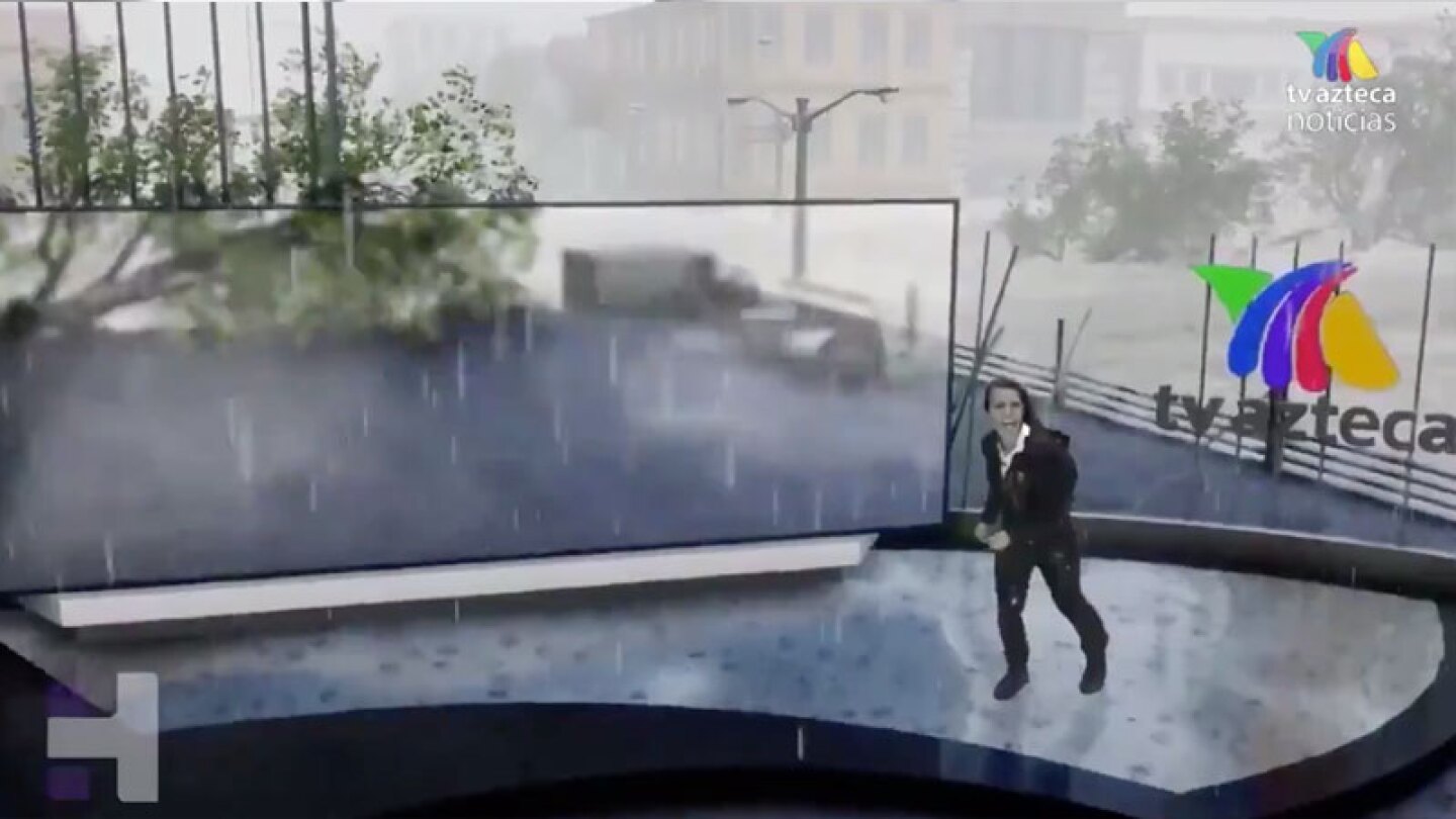 tv azteca recrea realidad aumentada huracán tecnología