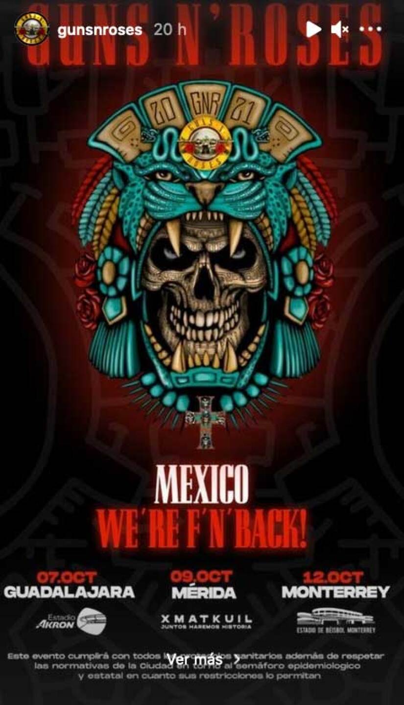 Guns N’ Roses estará en Monterrey