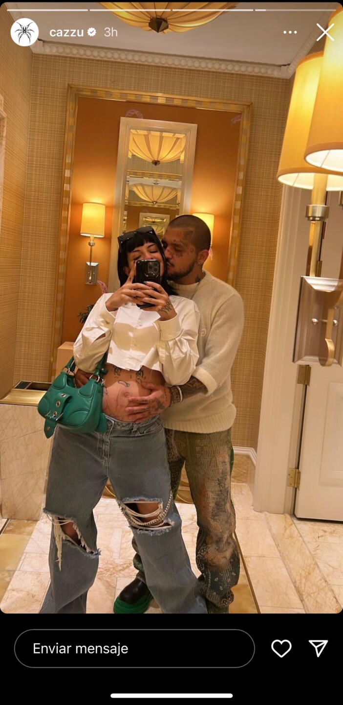 Christian Nodal y Cazzu embarazados