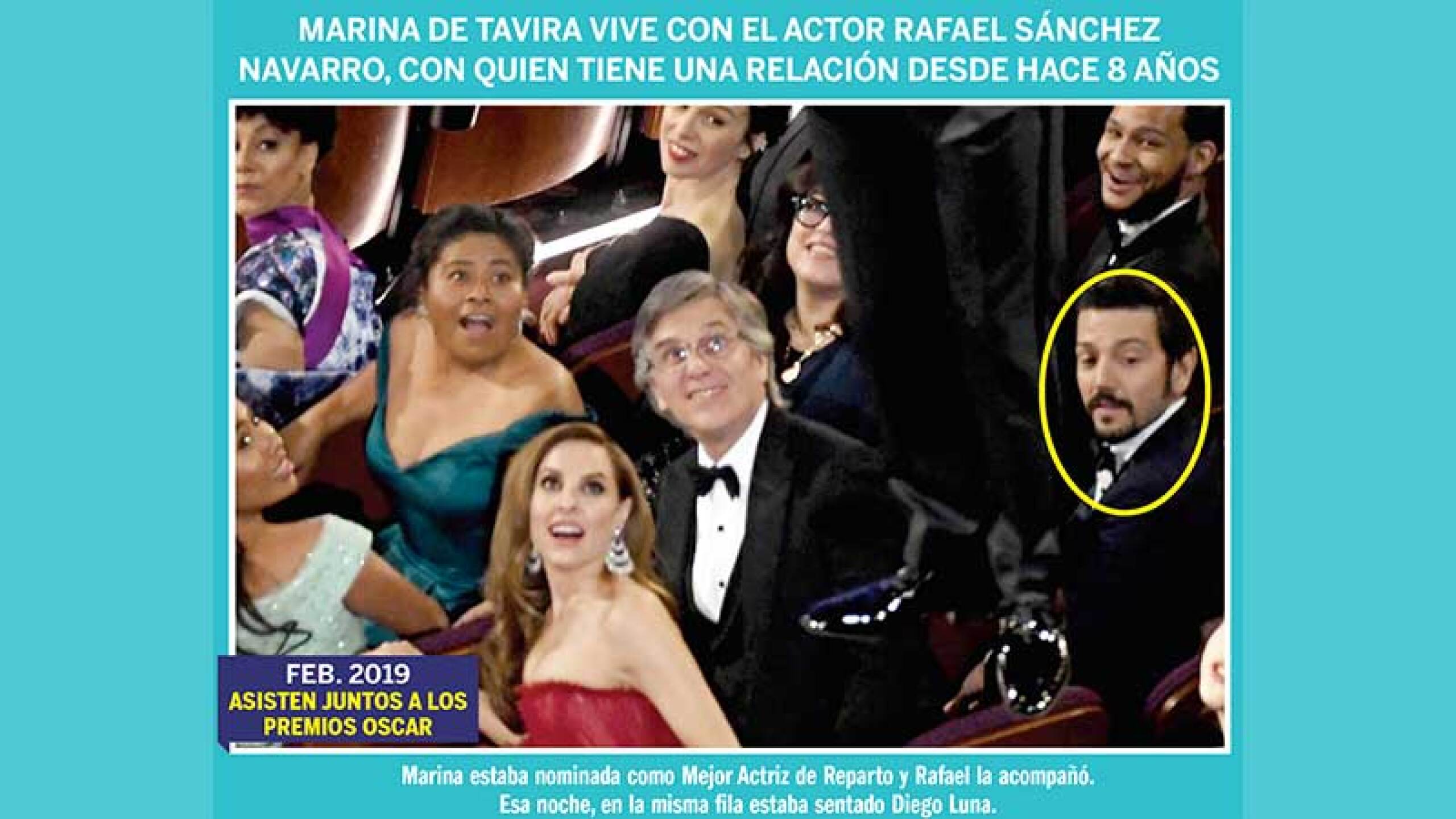 Marina, Rafael y Diego estuvieron sentados juntos en los Oscar.
