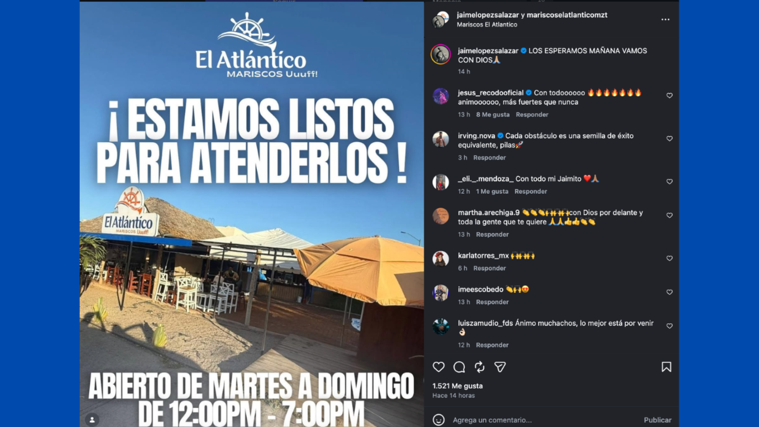 Negocio de Jaime López Salazar reabrirá