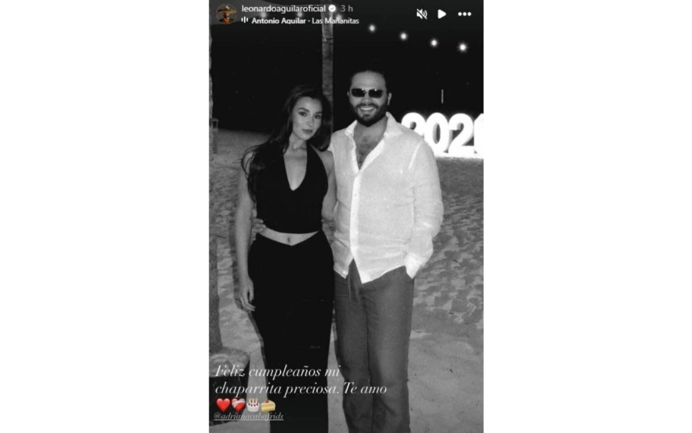 Leonardo Aguilar y su novia