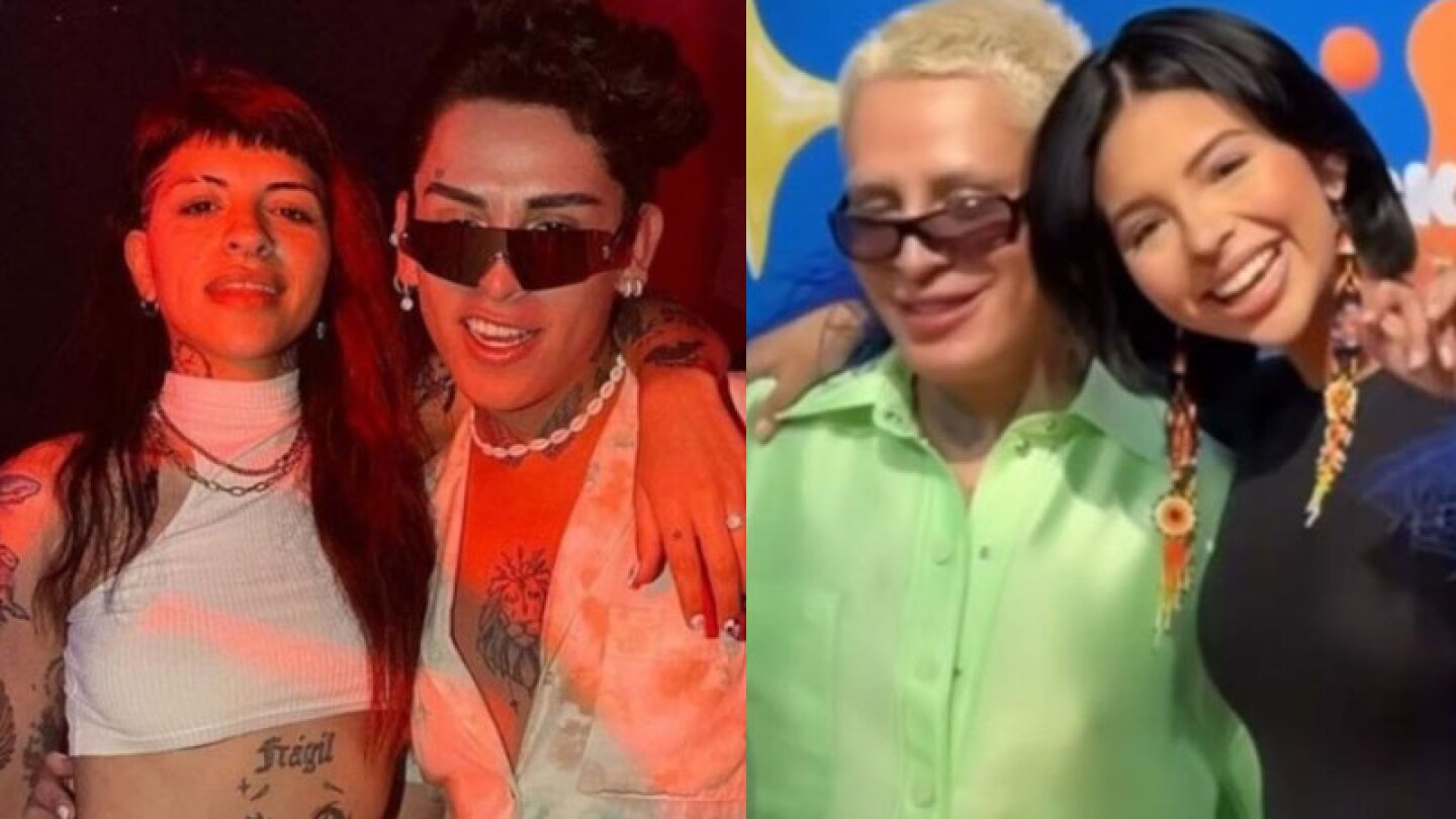 Cazzu y Ángela Aguilar con Kunno